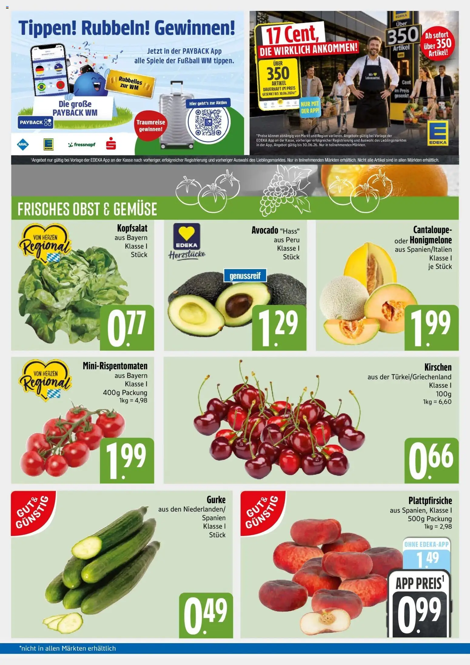 Edeka prospekt München – gültig ab 14.06.2026 | Seite: 3 | Produkte: Fußball, Avocado, Gemüse, Obst