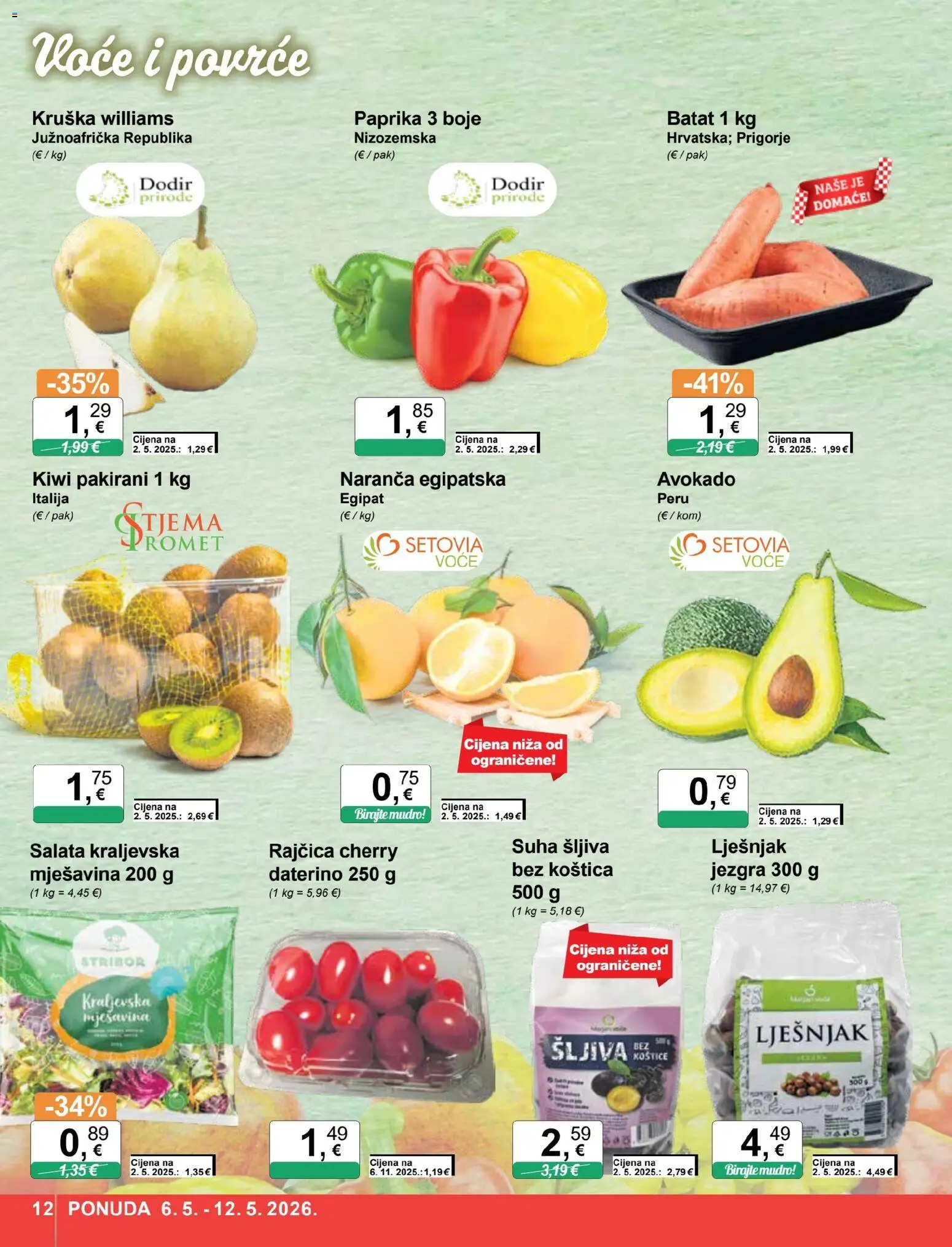 KTC katalog | vrijedi od 06.05.2026 | Stranica: 12 | Proizvodi: Šljiva, Avokado, Kruška, Rajčica
