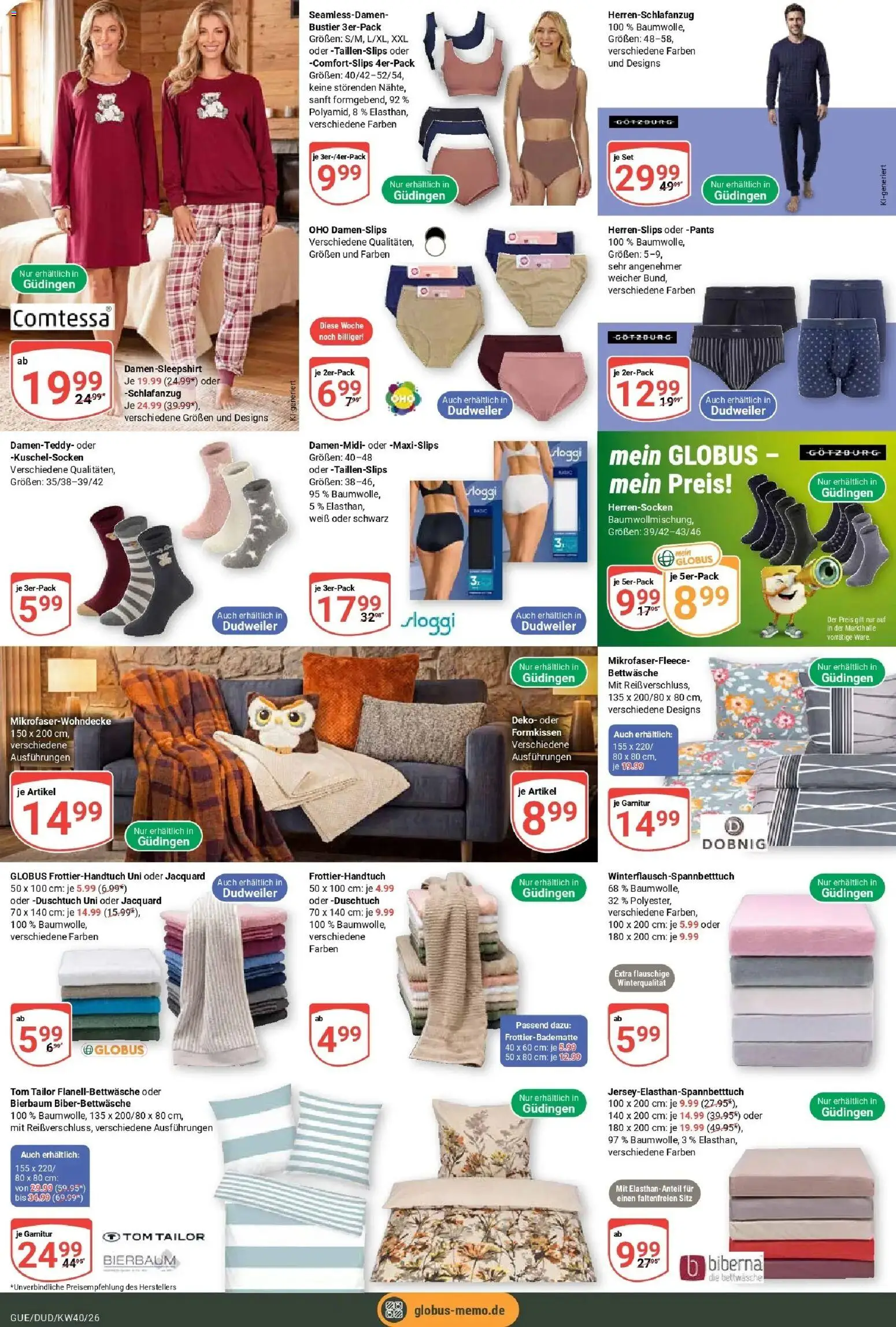 Globus Prospekt Saarbrücken-Dudweiler (ab 28.09.2026) » Angebote online | Seite: 25 | Produkte: Bettwäsche