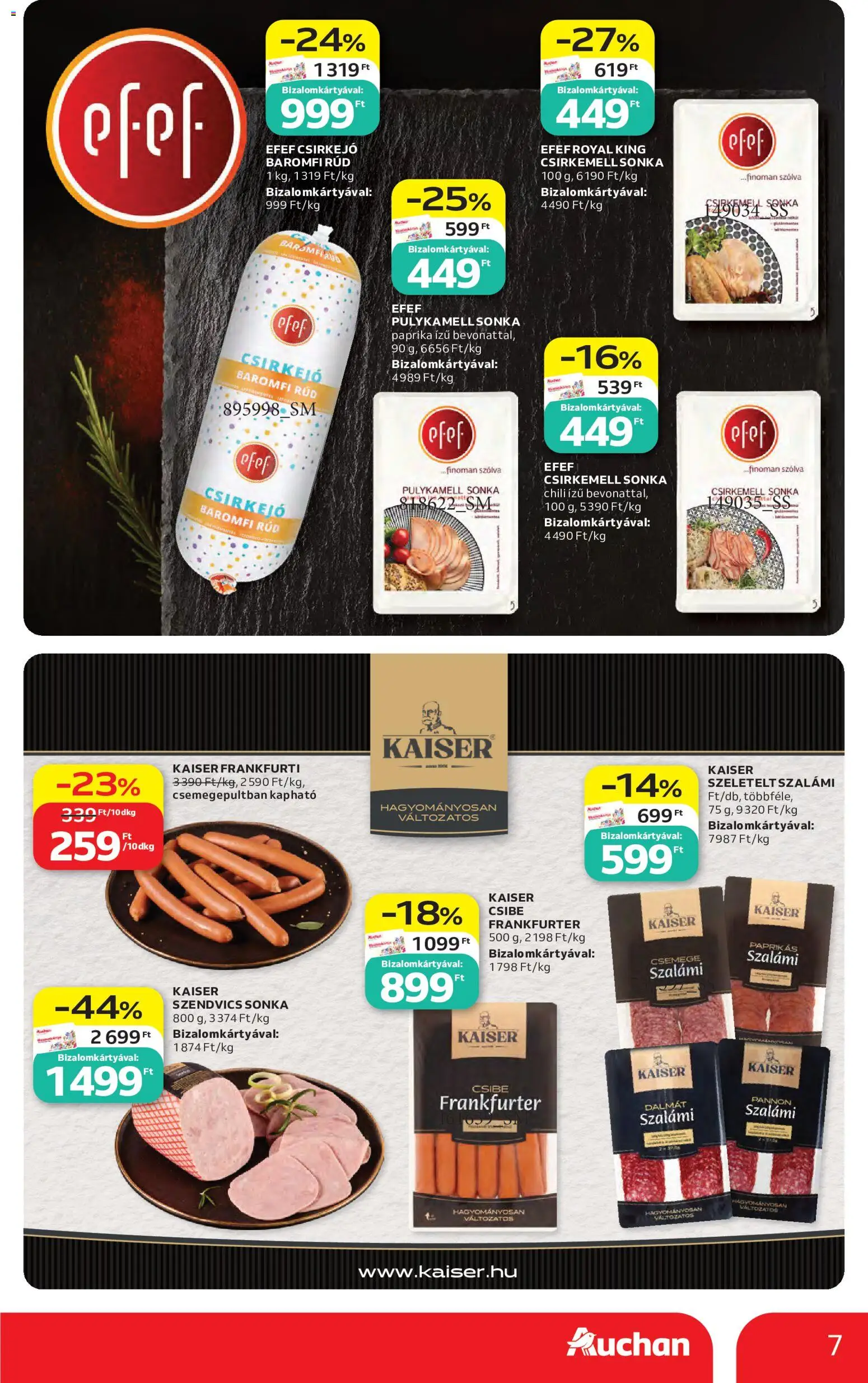 Auchan akciós ujság - amely érvényes a következő dátumtól: 2026.09.10. | Oldal: 7 | Termékek: Paprika, Csirke, Sonka, Csirkemell sonka