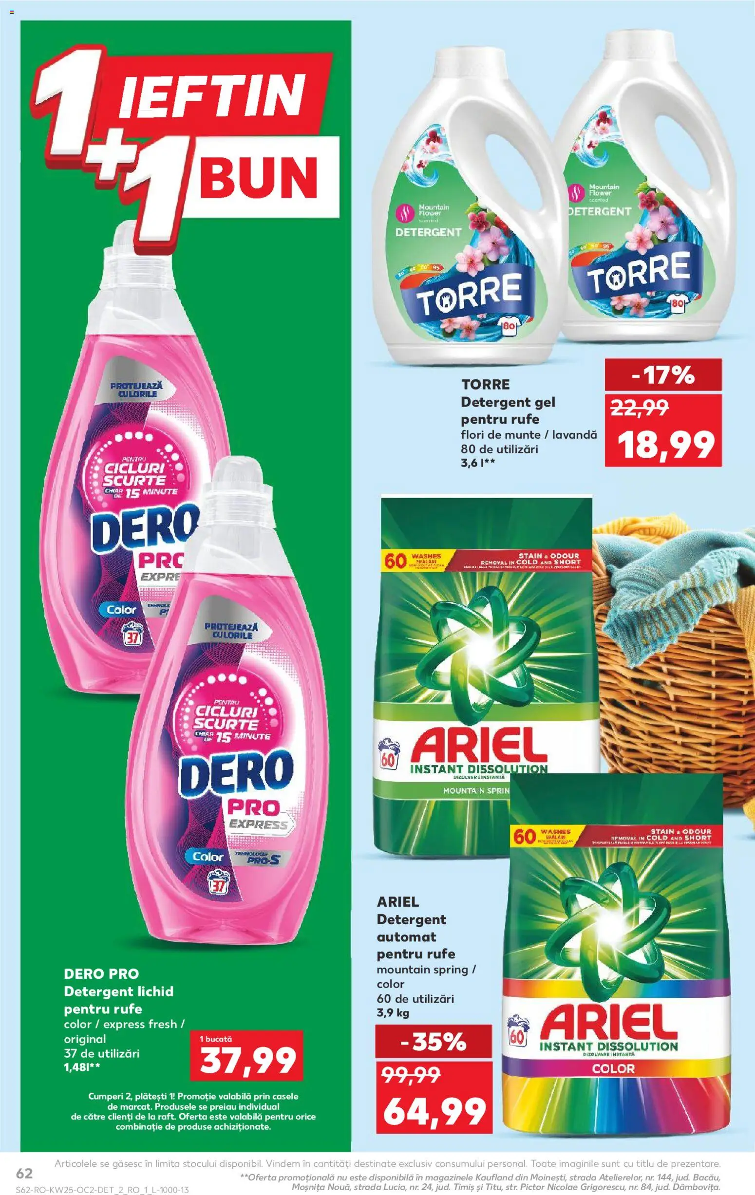 Kaufland RO akciós ujság - amely érvényes a következő dátumtól: 17.06.2026 | Oldal: 62 | Termékek: Ariel