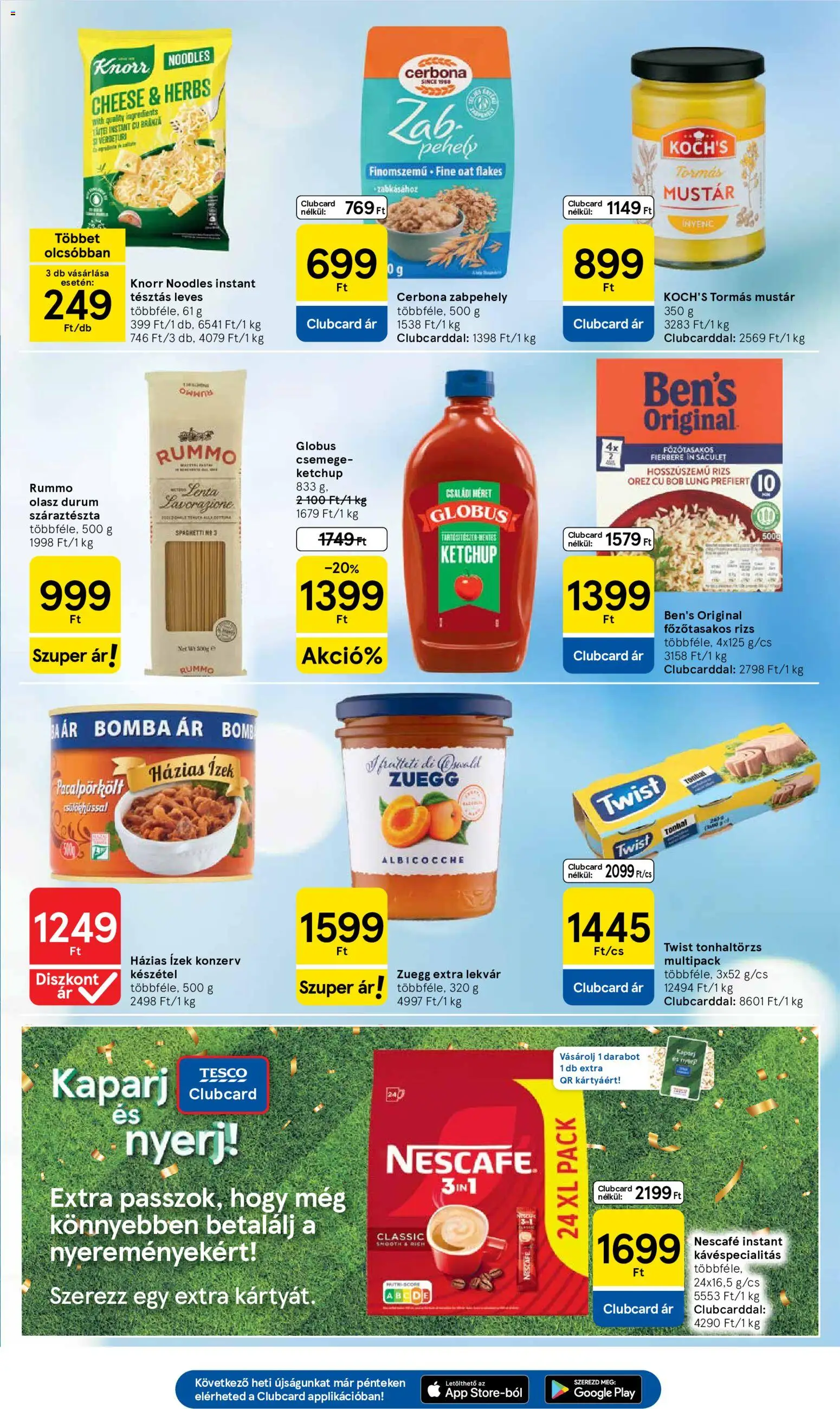 Tesco akciós ujság - amely érvényes a következő dátumtól: 18.06.2026 | Oldal: 21 | Termékek: Nescafé, Lekvár, Rizs, Mustár