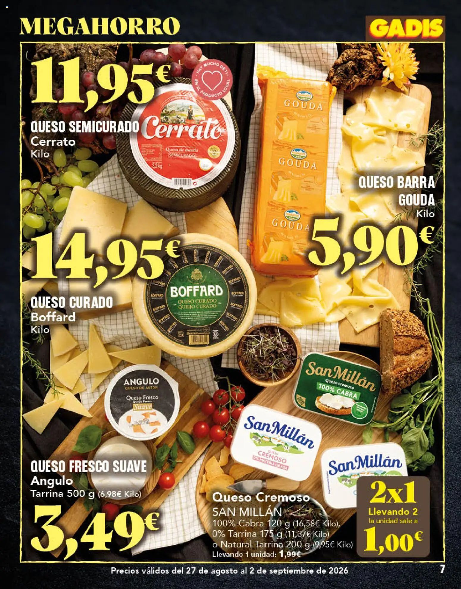 Gadis folleto │ válido desde el 27/08/2026 | Página: 7 | Productos: Queso, Queso fresco, Queso curado