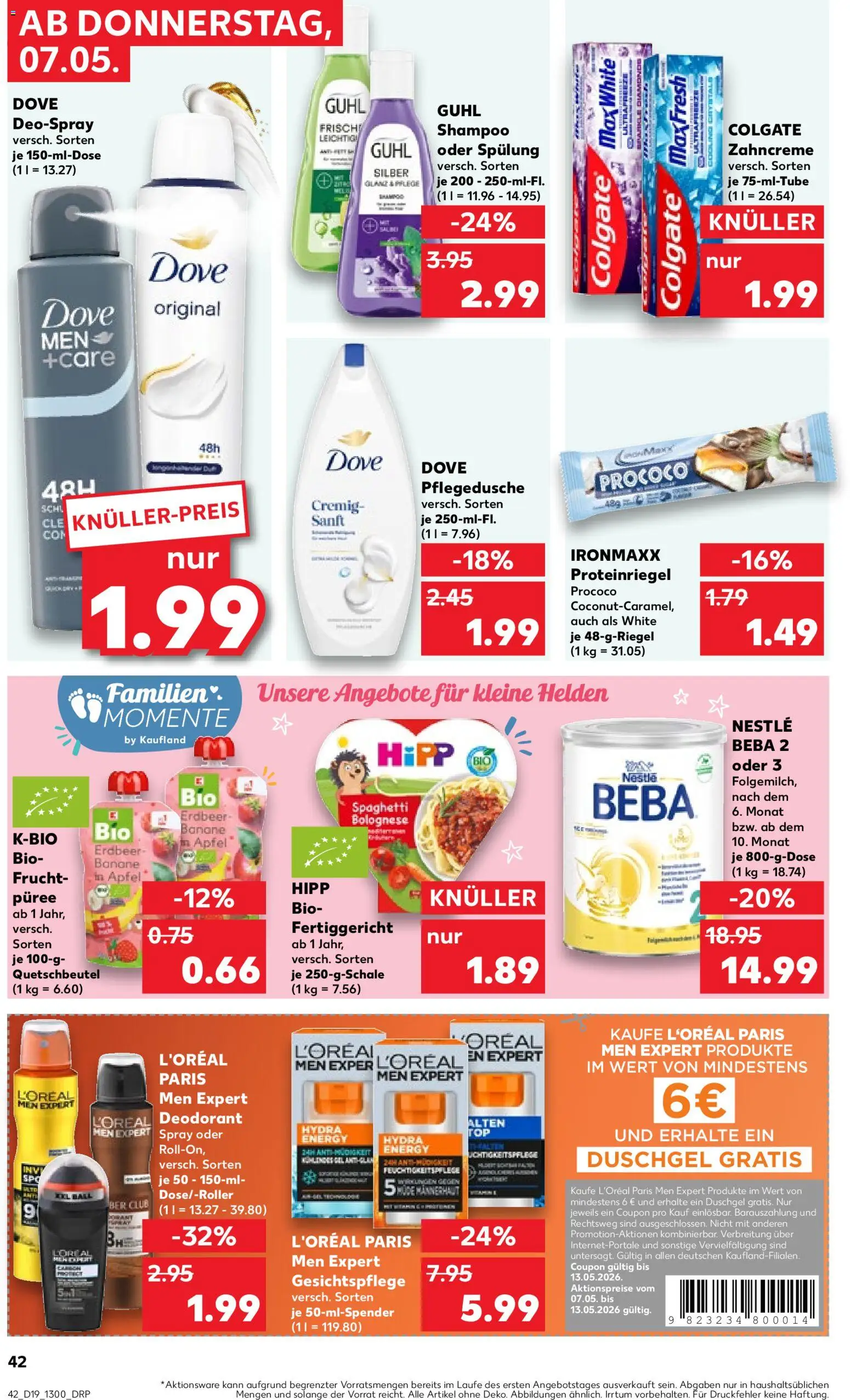 Kaufland Prospekt Köln	 – gültig ab 07.05.2026 | Seite: 42 | Produkte: Energy, Shampoo, Spülung, Duschgel