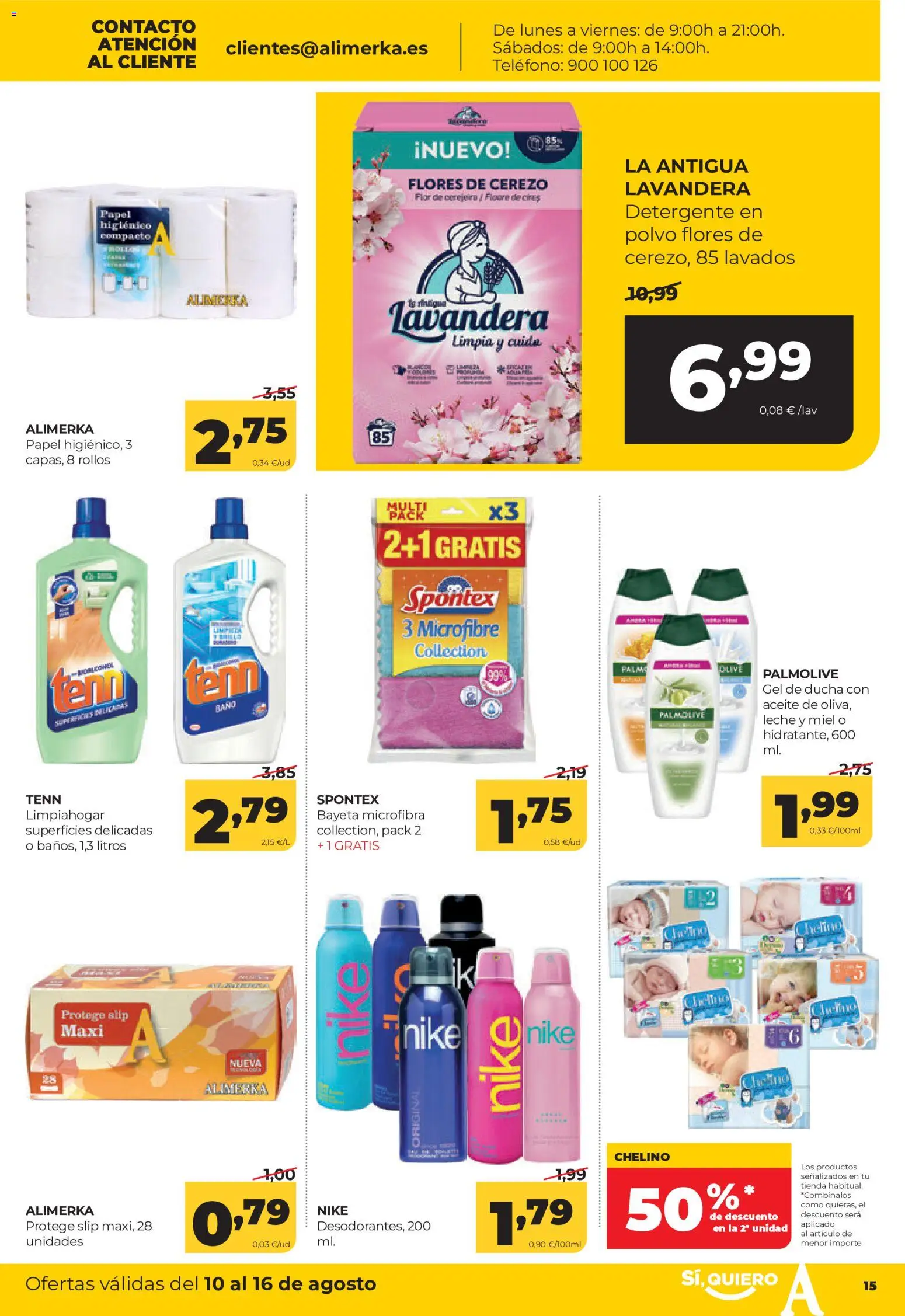 Alimerka folleto Castilla y León │ válido desde el 10/08/2026 | Página: 15 | Productos: Polvo, Teléfono, Baño, Ducha