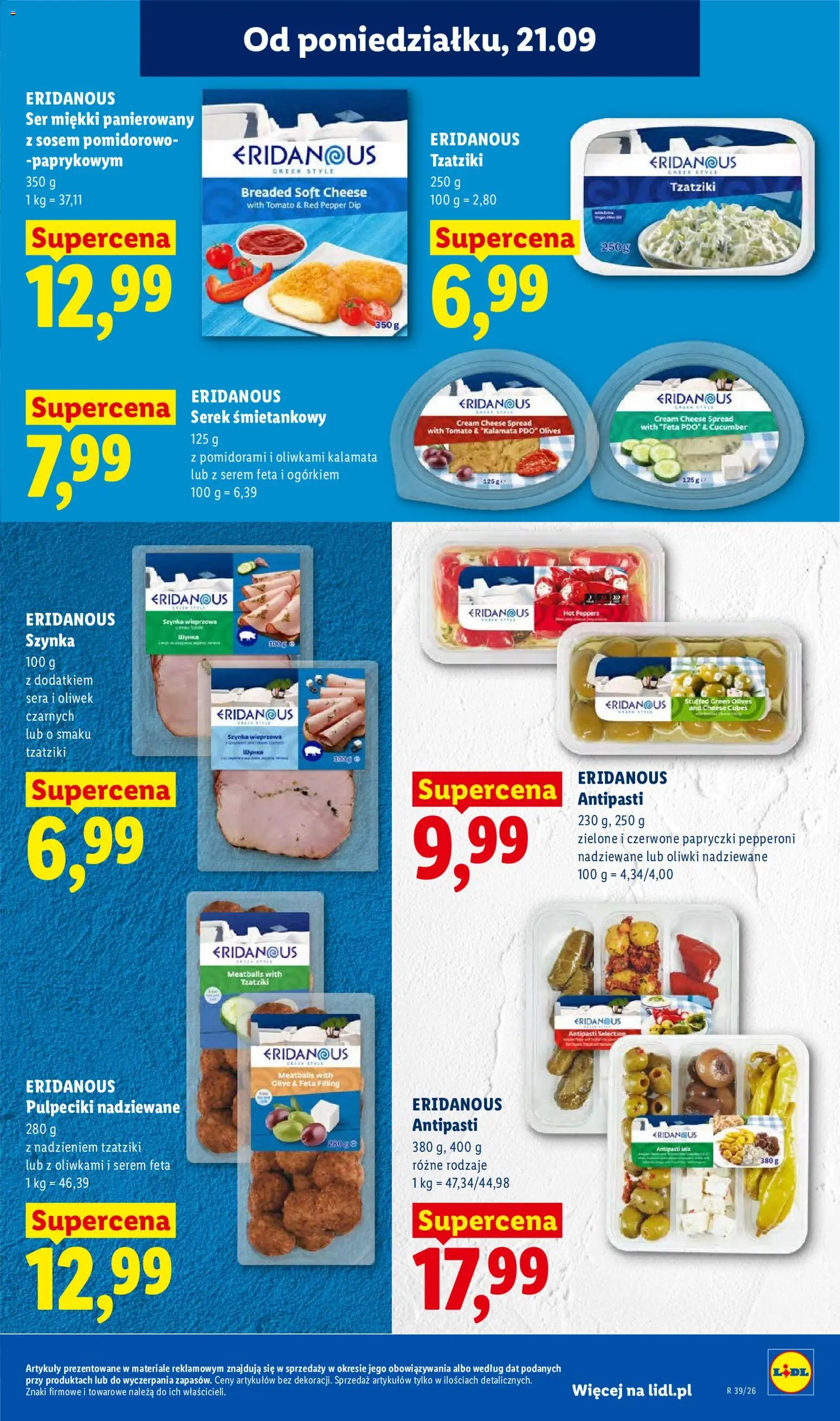 Lidl Polsko leták od 21.09.2026 | Strana: 43 | Produkty: Cream cheese, Tzatziki, Feta
