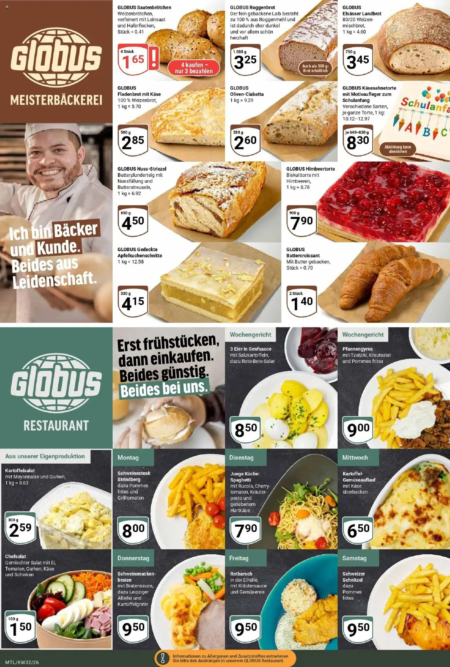 Globus Prospekt Maintal-Dörnigheim (ab 03.08.2026) » Angebote online | Seite: 9 | Produkte: Butter, Eier, Pommes frites, Schinken