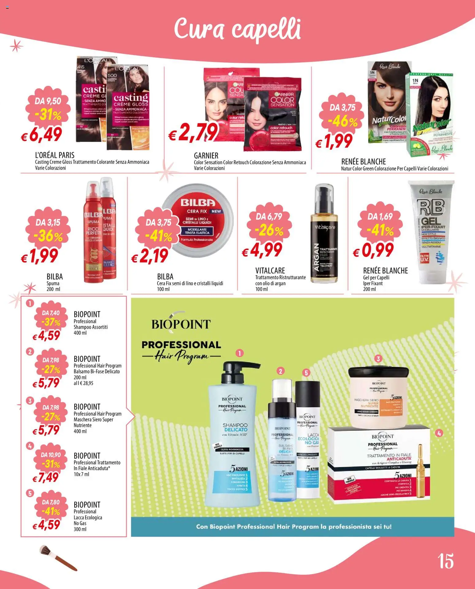 Volantino Galassia del 21/09/2026 | Pagina: 15 | Prodotti: Shampoo, Balsamo, Lacca, Olio