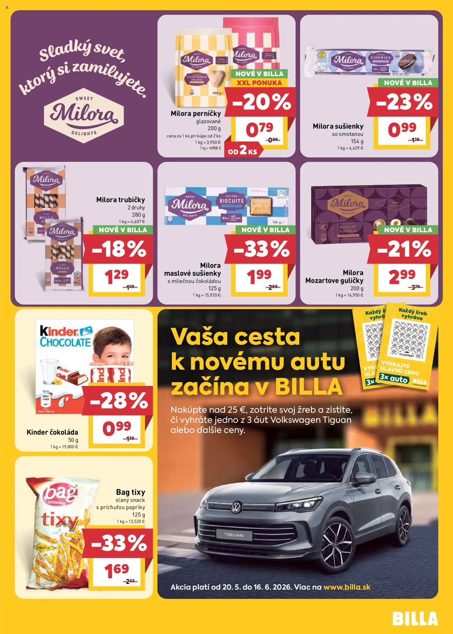 Nové Billa akcie – leták je platný od 10.06.2026 | Strana: 19 | Produkty: Kinder, Čokoláda, Maslove sušienky