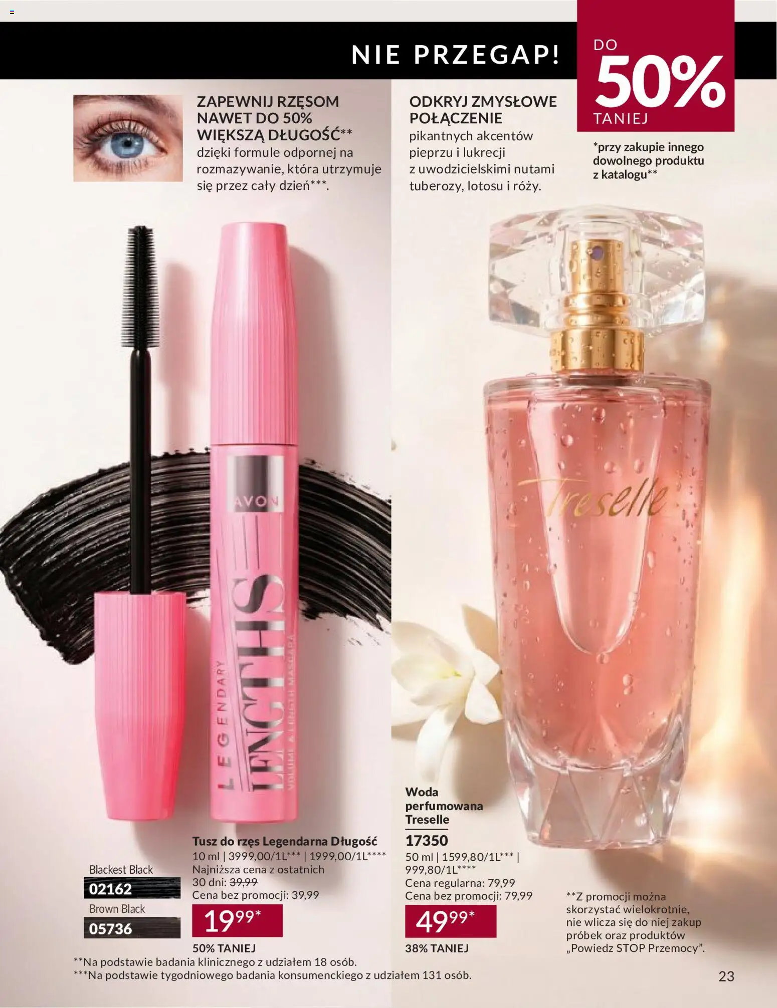 Avon Katalog 9 2026 od 01.09.2026 | Strona: 23 | Produkty: Tusz do rzęs, Woda