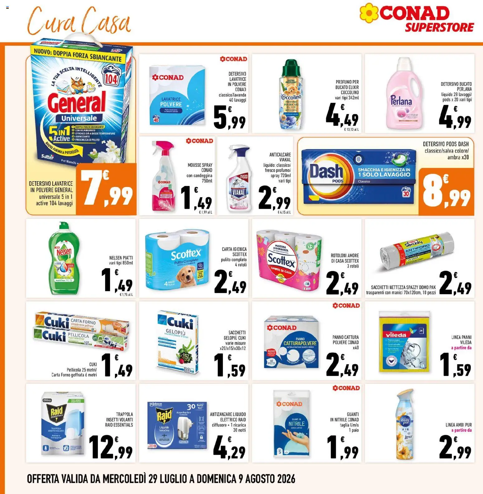 Volantino Conad del 29/07/2026 | Pagina: 30 | Prodotti: Carta igienica, Antizanzare, Freezer, Forno