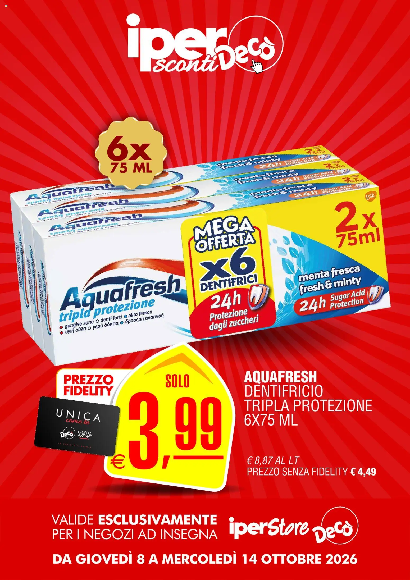 Volantino Decò del 08/10/2026 | Pagina: 11 | Prodotti: Dentifricio, Tè, Menta