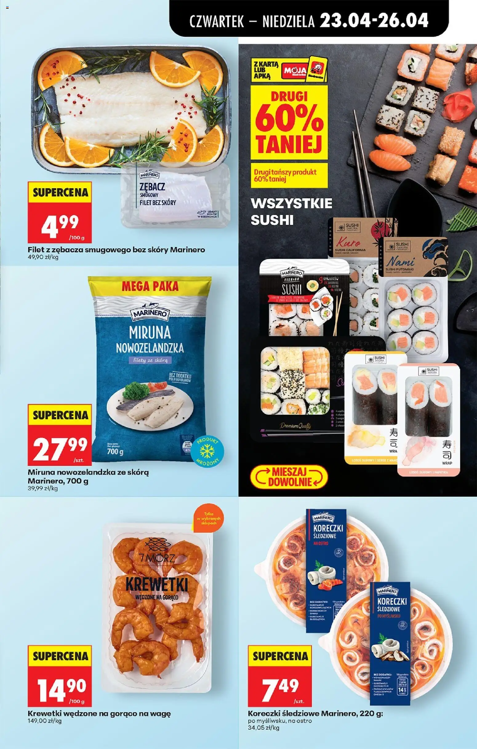 Biedronka gazetka od czwartku od 23.04.2026 | Strona: 59 | Produkty: Karta, Łosoś surowy, Papryka, Sushi
