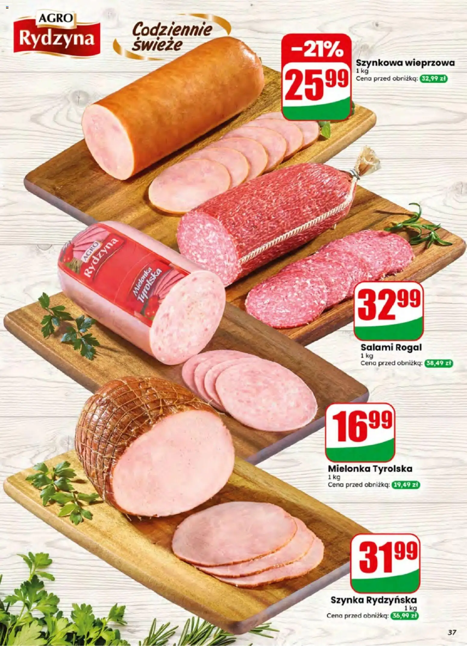 Dino gazetka od 24.06.2026 | Strona: 37 | Produkty: Mielonka tyrolska, Szynka, Salami
