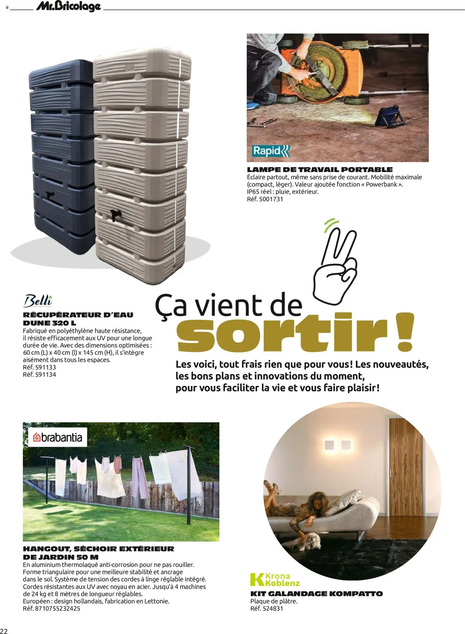 {H1} | Page: 22 | Produits: Récupérateur d'eau, Prise, Portable, Lampe