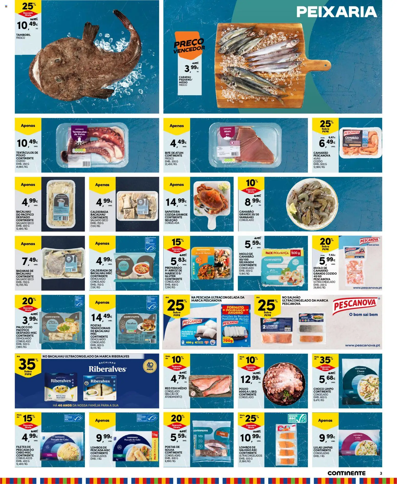 Continente Madeira │ válido de 19.05.2026 | Página: 3 | Produtos: Polvo, Camarão, Tamboril, Arroz