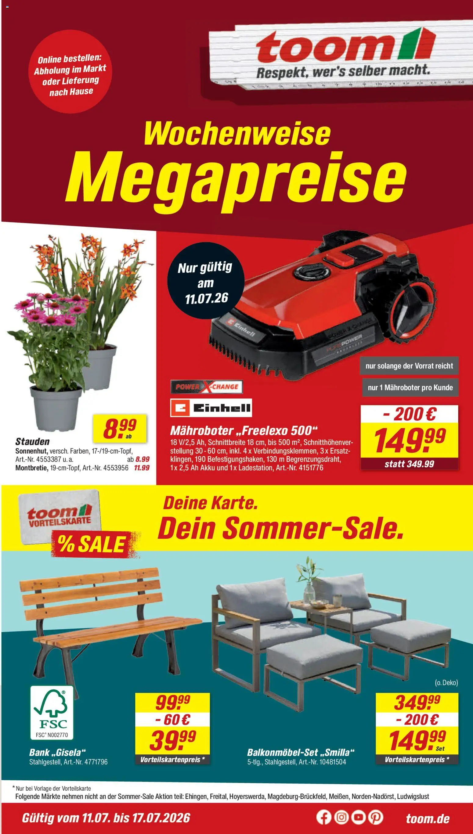 Toom Baumarkt Prospekt – gültig ab 11.07.2026 | Seite: 1