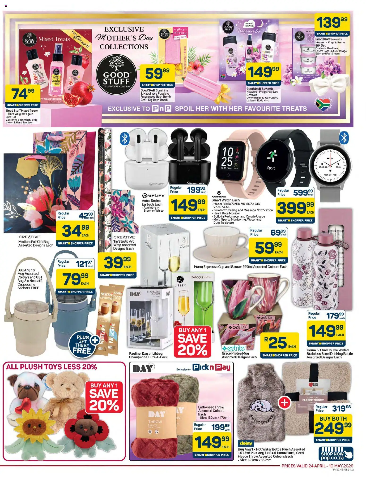New Pick n Pay catalogue – valid from 24.04.2026 | Page: 3 | Products: Watch, Hand sanitizer, Mug, Water