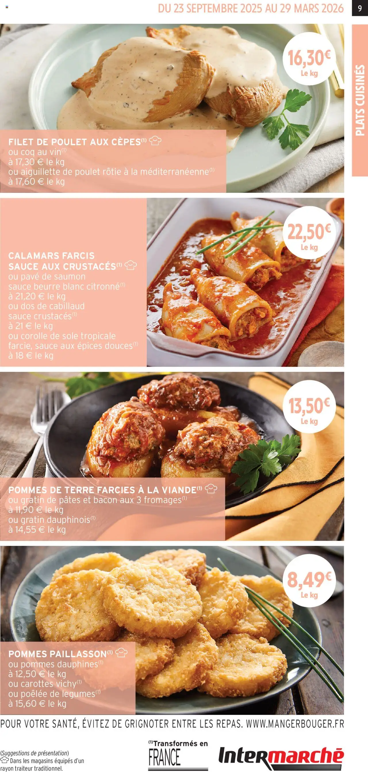 {H1} | Page: 9 | Produits: Carottes, Beurre, Pommes, Pommes de terre