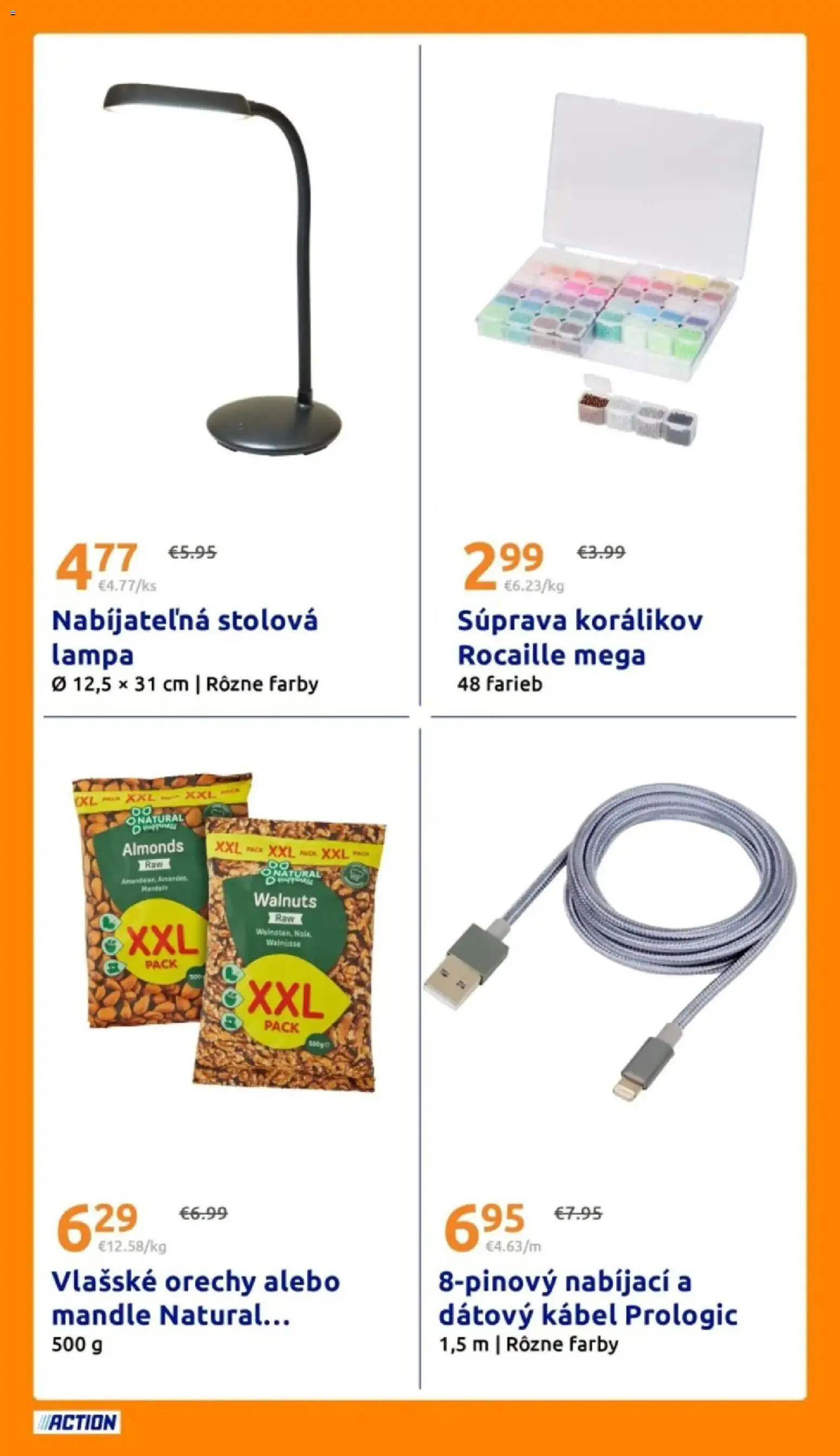 Nové Action akcie – leták je platný od 12.08.2026 | Strana: 23 | Produkty: Lampa, Orechy, Kábel, Vlašské orechy
