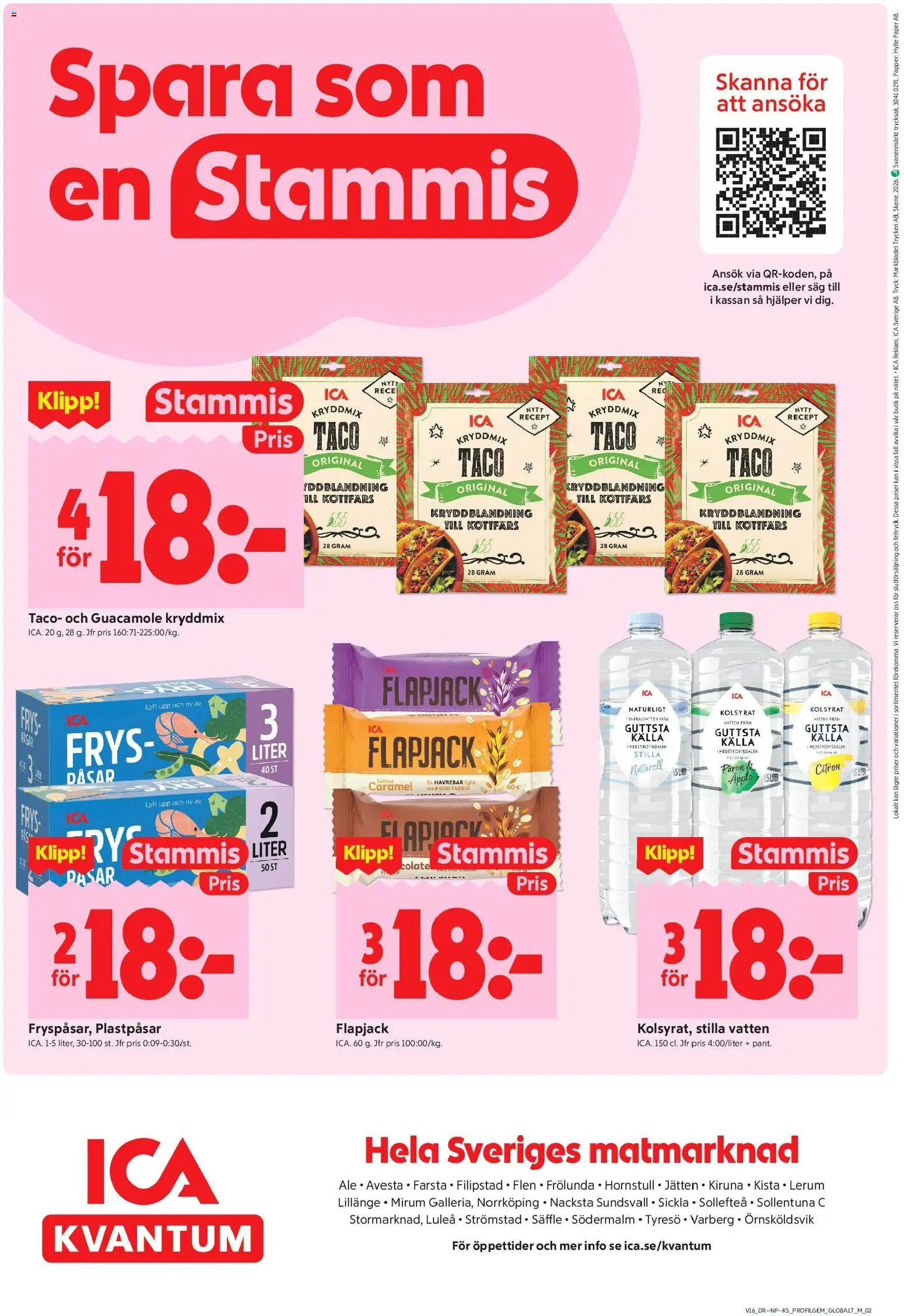 ICA Kvantum reklamblad aktuell från 13.04.2026 | Sida: 10 | Produkter: Såg, Mineralvatten, Äpple, Frys