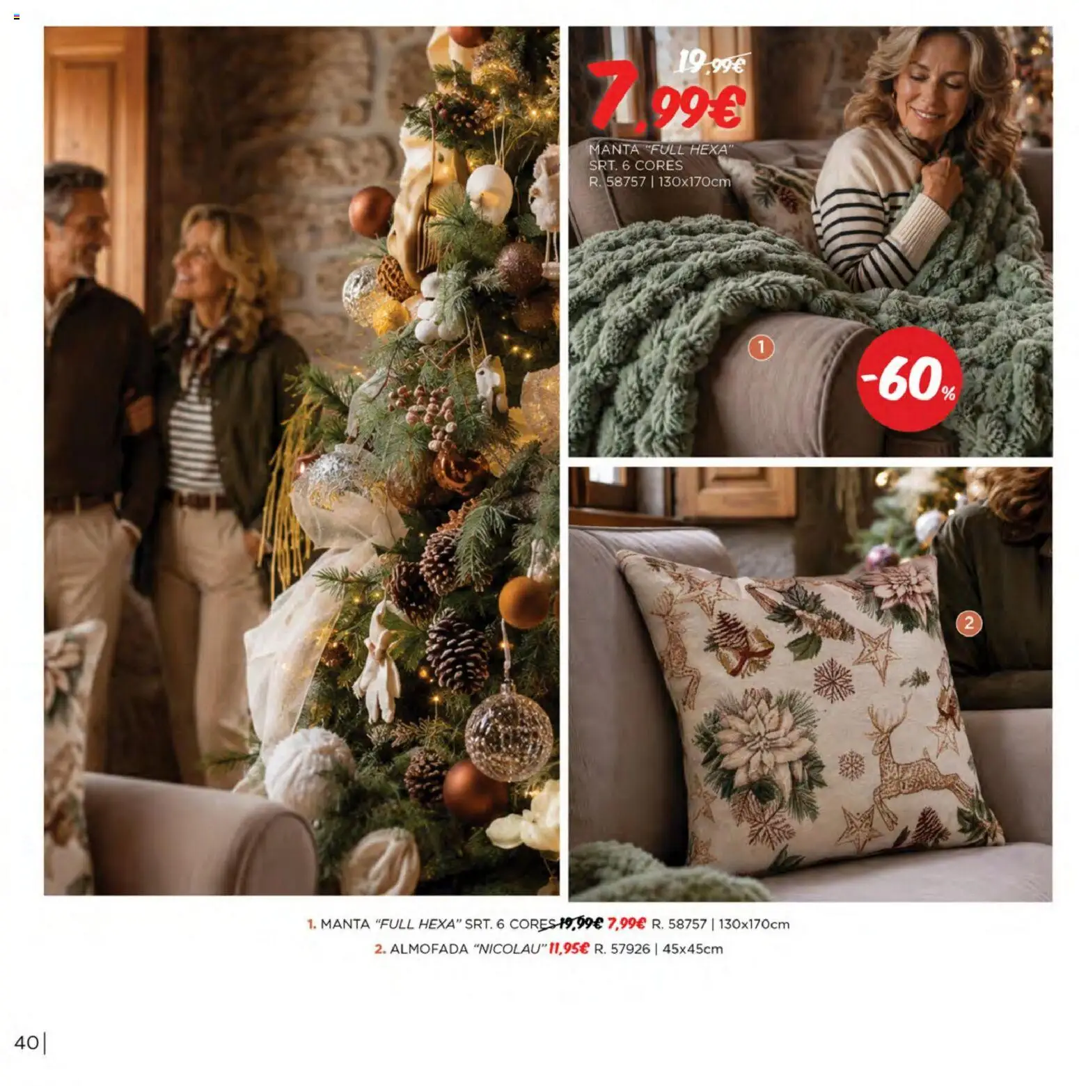 Espaço Casa Catálogo de Natal 2026 │ válido de 06/10/2026 | Página: 40 | Produtos: Almofada, Manta
