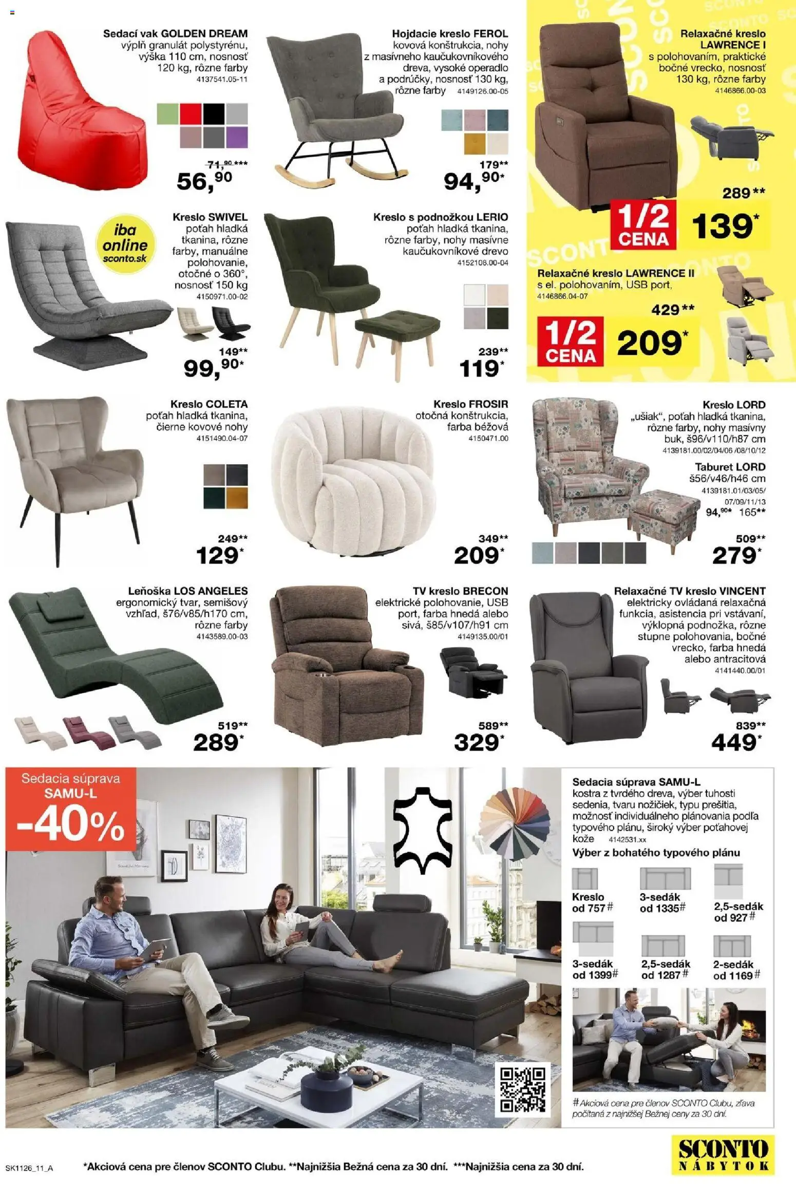 Nové Sconto nábytok akcie – leták je platný od 26.08.2026 | Strana: 11 | Produkty: Nábytok, Sedacia súprava, Tv, Sedací vak