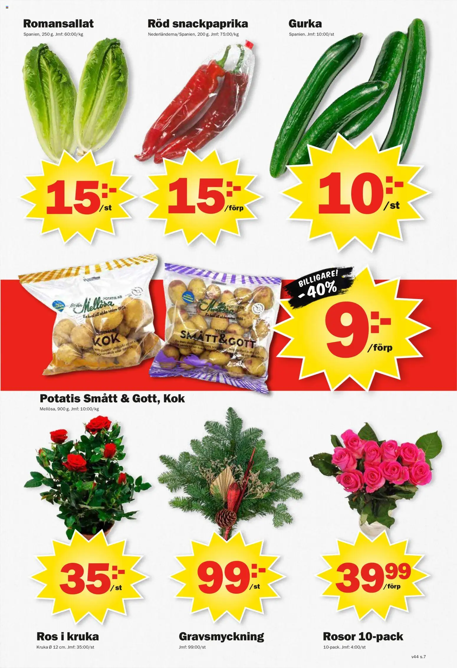 Pekås reklamblad aktuell från 26/10/2026 | Sida: 7 | Produkter: Kruka, Potatis, Gurka