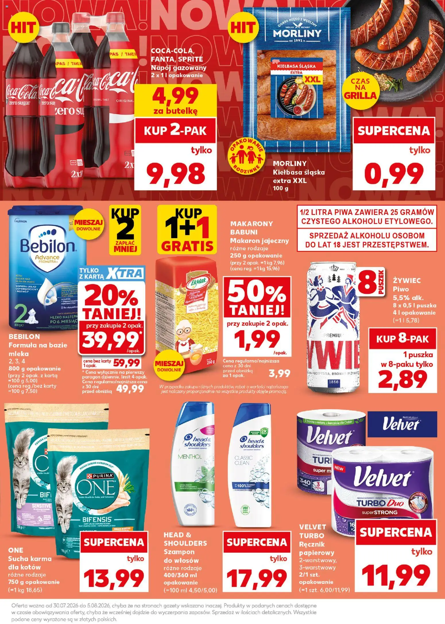 Kaufland Polsko leták - Mocny start od 03.08.2026 | Strana: 11 | Produkty: Purina, Velvet, Sprite, Makarony