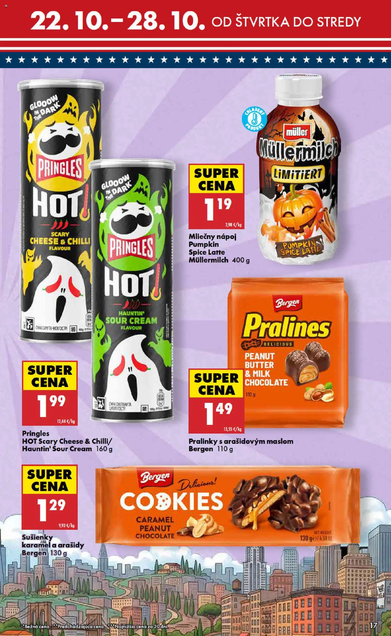Nové Biedronka akcie – leták je platný od 22.10.2026 | Strana: 17 | Produkty: Sušienky, Chilli, Pringles, Arašidy