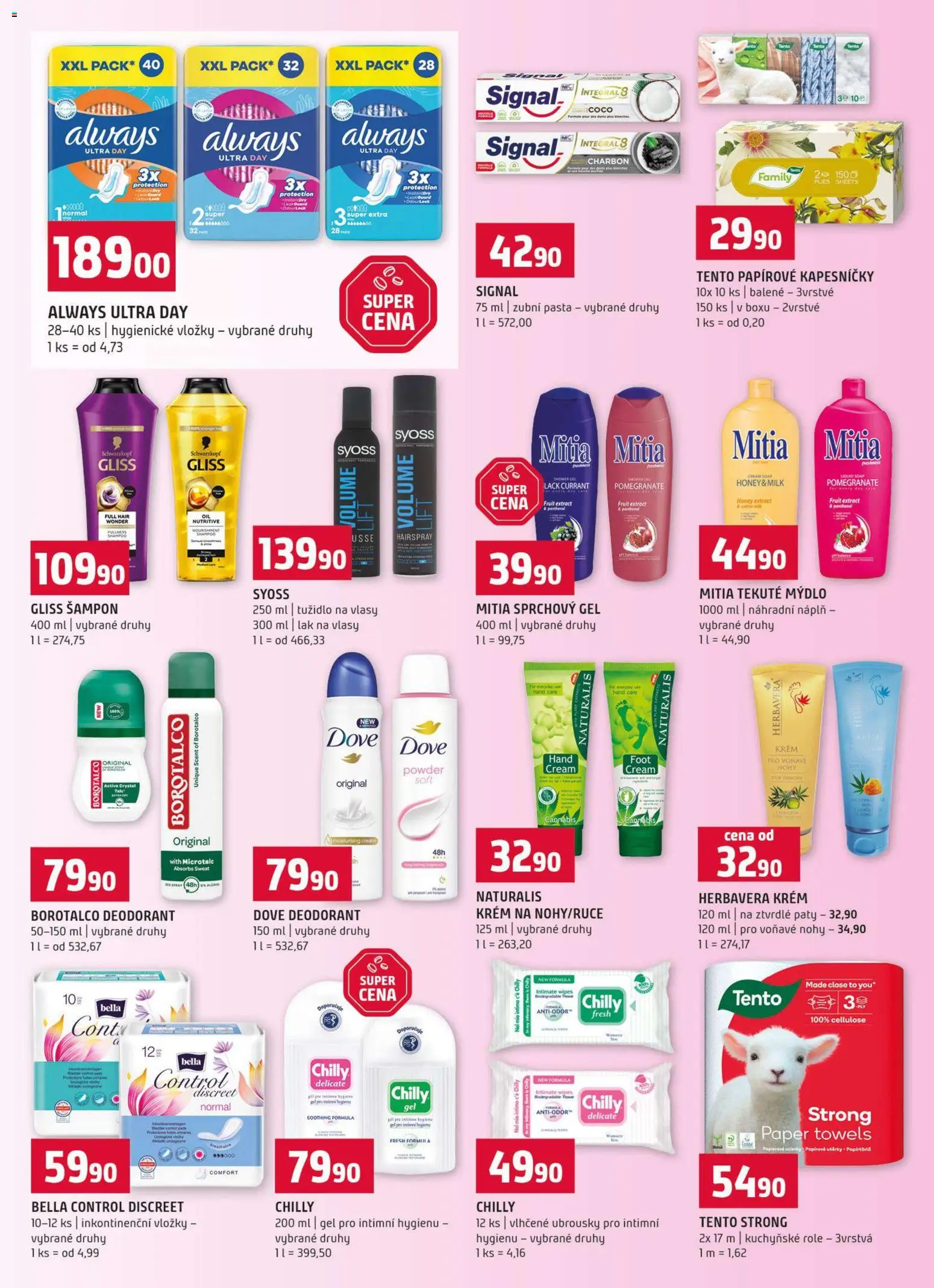 Terno leták od 12.08.2026 | Strana: 14 | Produkty: Sprchový gel, Zubní pasta, Ubrousky, Panthenol
