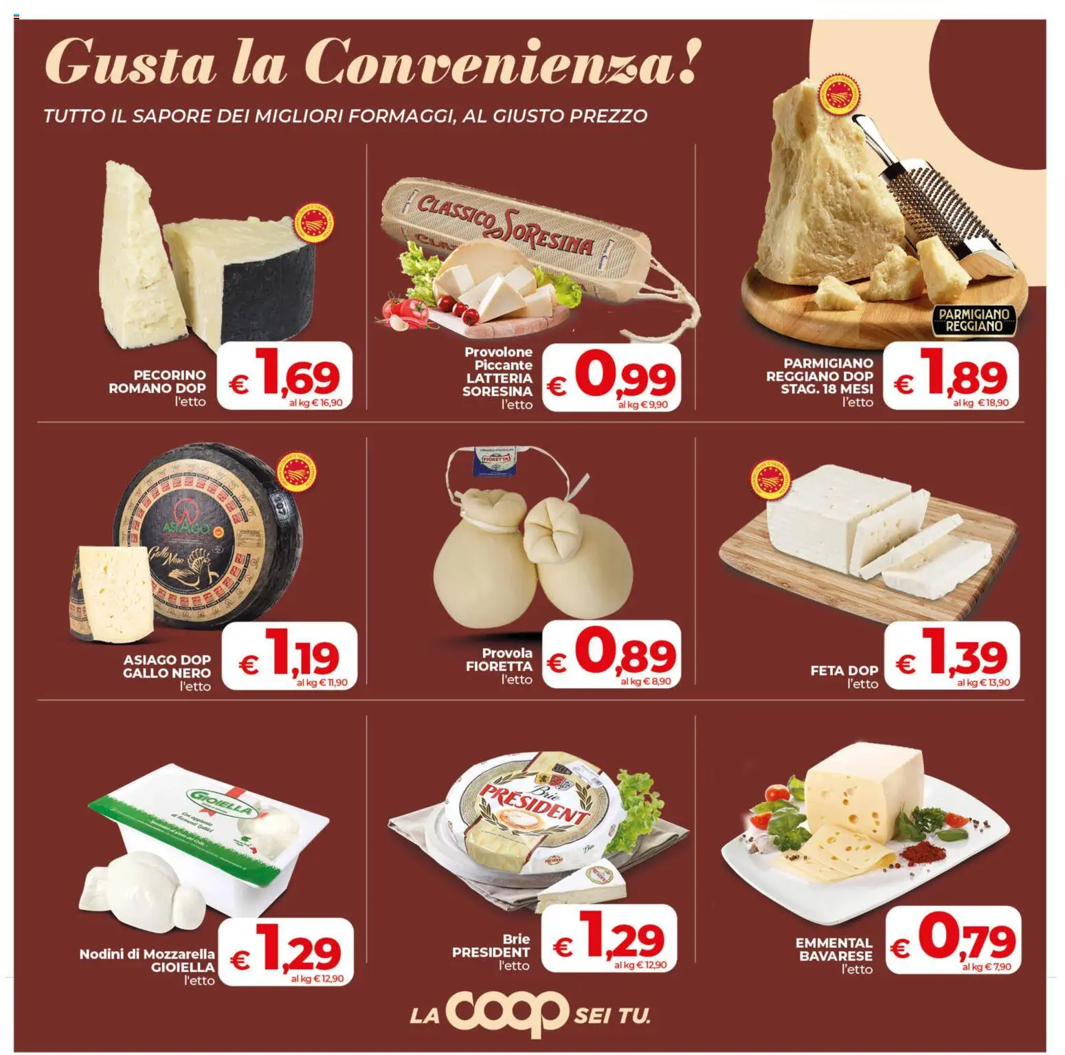 Volantino COOP del 09.06.2026 | Pagina: 8 | Prodotti: Provolone, Mozzarella, Provola, Pecorino