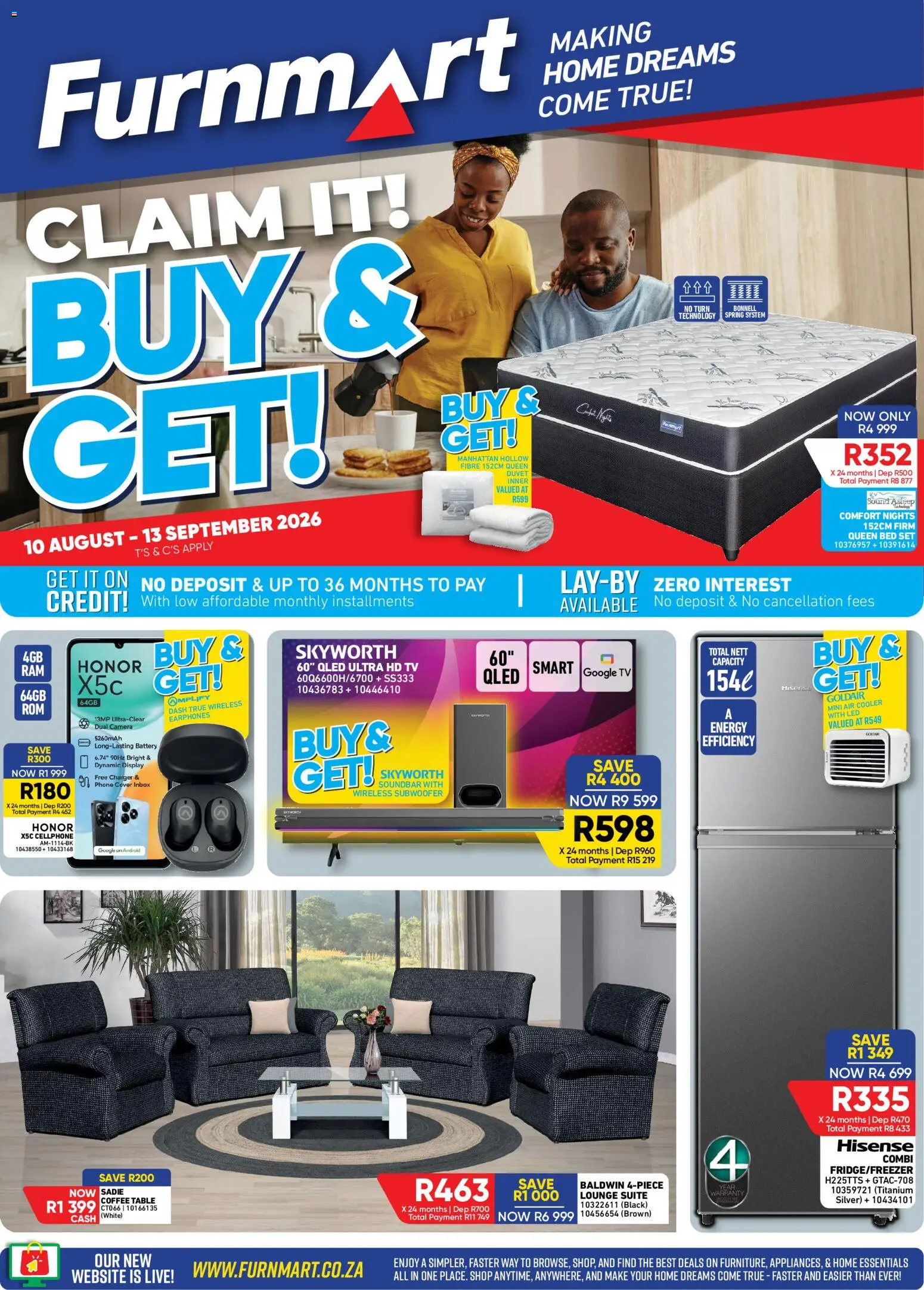 New Furnmart catalogue – valid from 10/08/2026 | Page: 1 | Products: Phone, Earphones, Bed, Air cooler