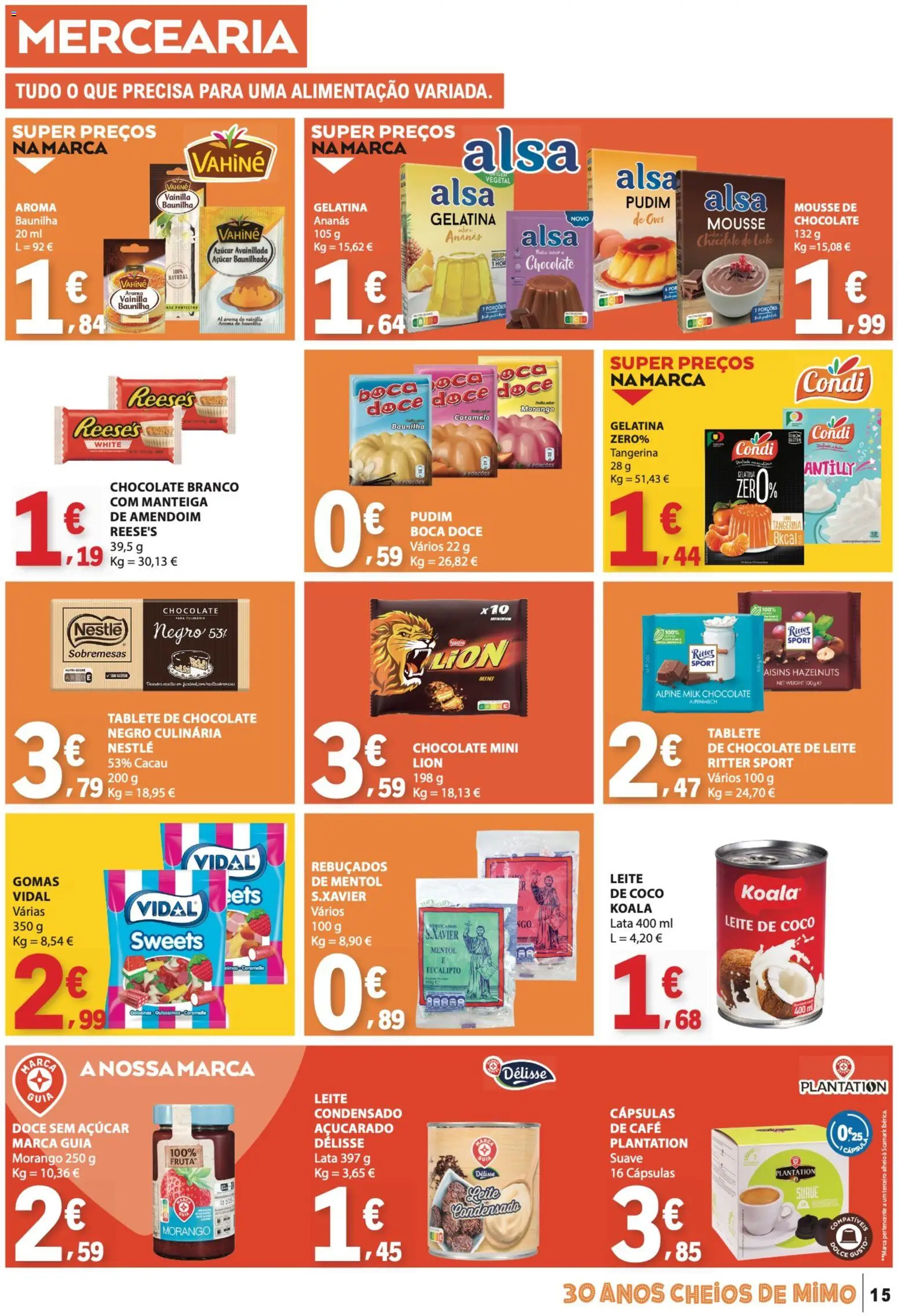 E.Leclerc folheto │ válido de 04.06.2026 | Página: 15 | Produtos: Gelatina, Chocolate, Açúcar, Gomas