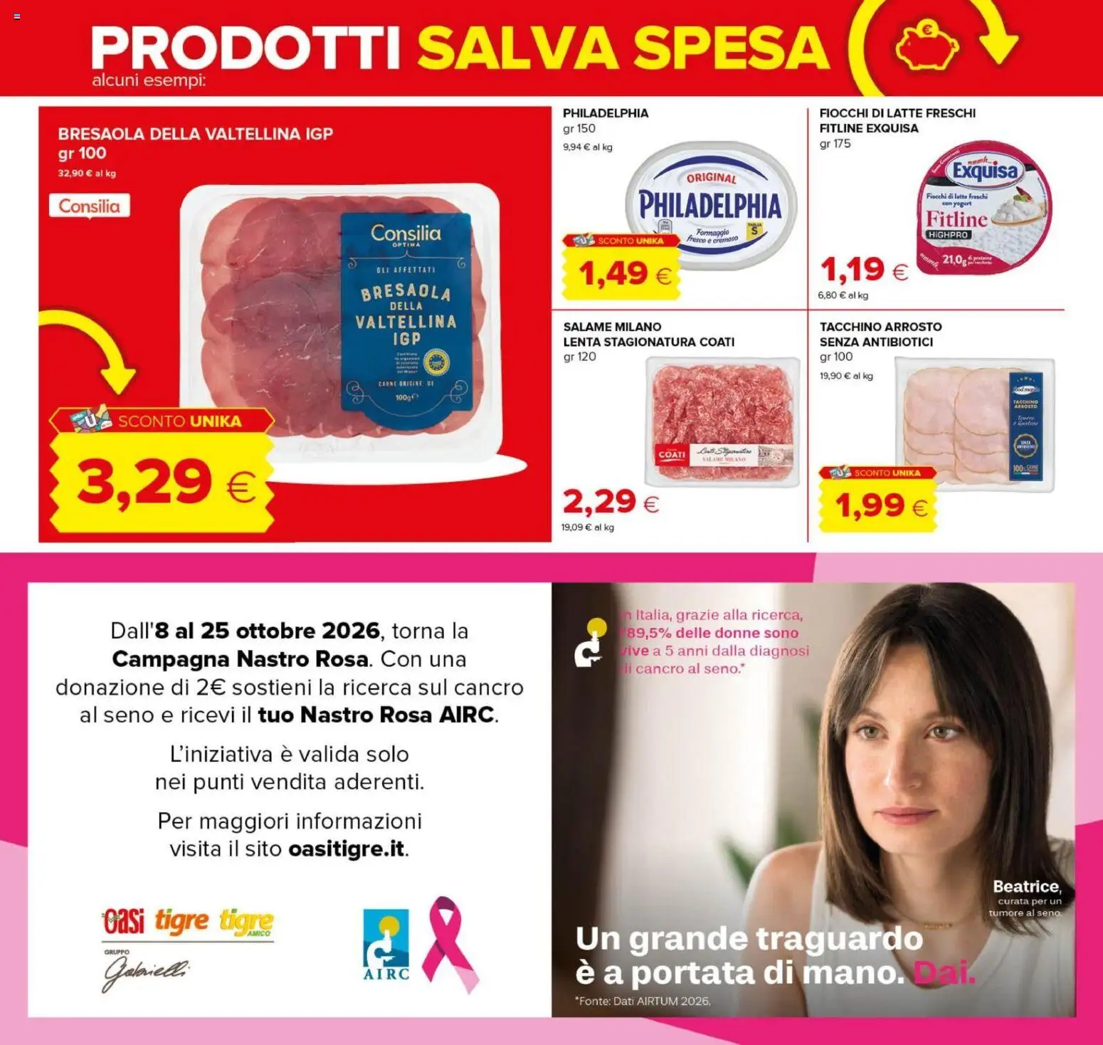 Volantino Oasi del 08/10/2026 | Pagina: 9 | Prodotti: Bresaola, Fiocchi di latte, Latte, Carne