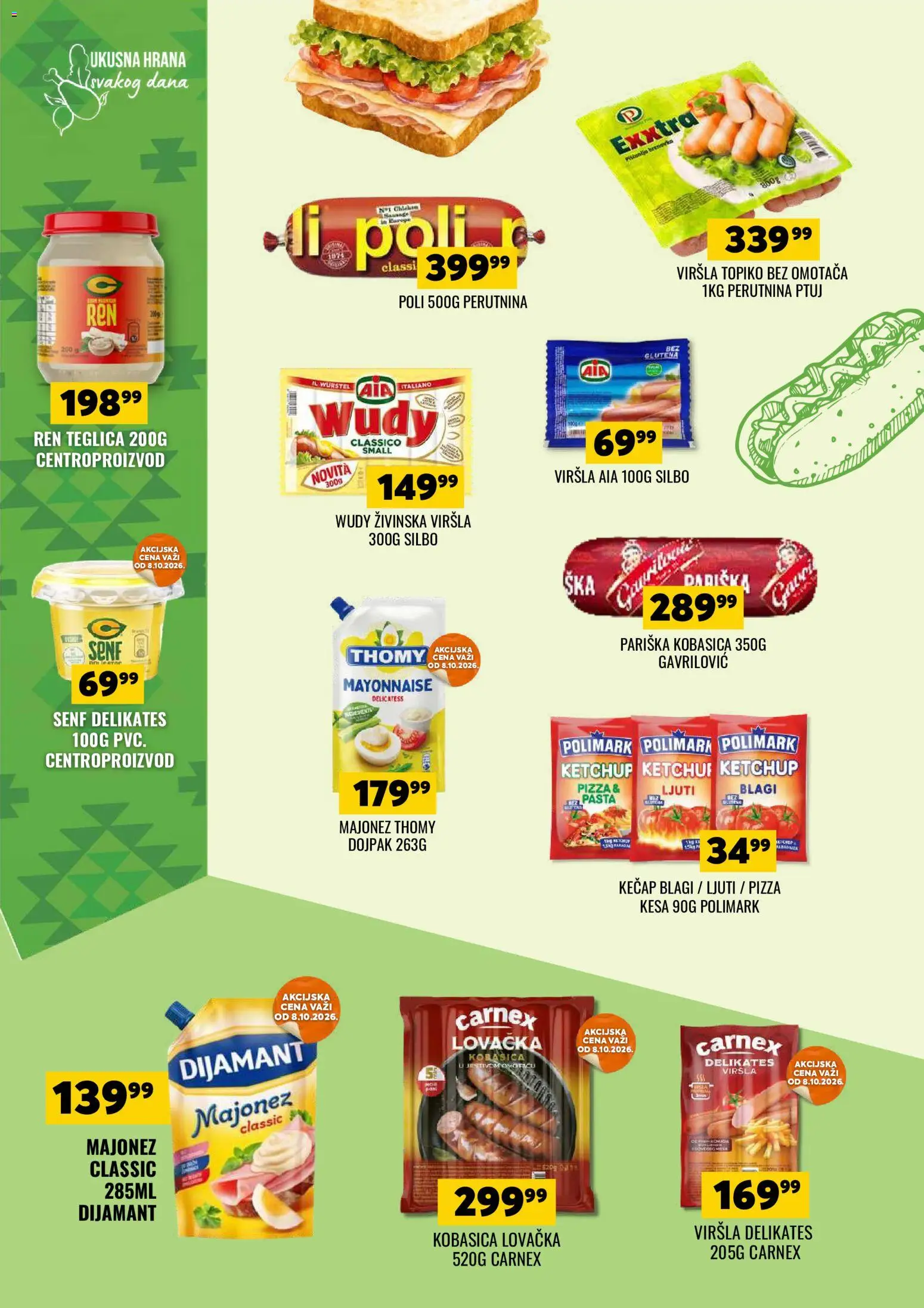 Tekijanka katalog - važi od 07.10.2026 | Strana: 8 | Proizvode: Majonez, Pasta, Ren, Kobasica