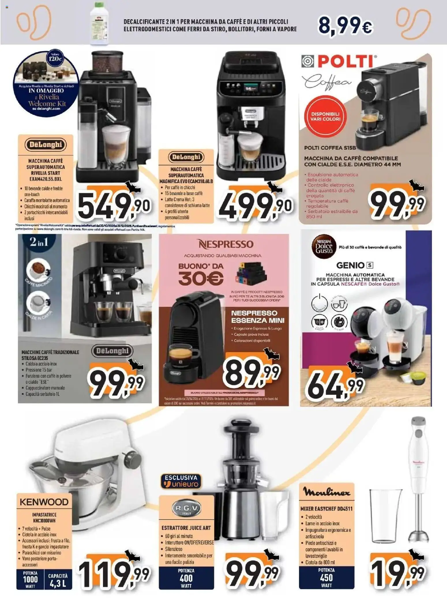 Nuovo Unieuro - Halloween da Unieuro! dal 30/10/2026 > offerte anteprima 🛍️ | Pagina: 26 | Prodotti: Crema, Caldaia, Mixer, Nescafé