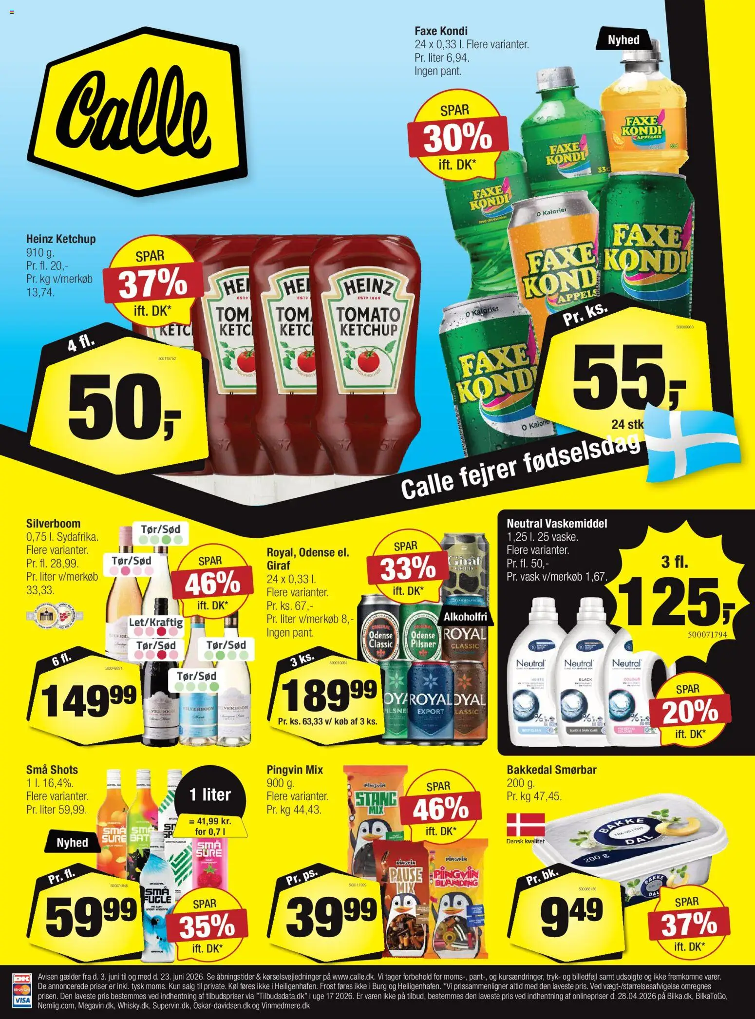 Calle tilbudsavis – gyldig fra 03.06.2026 | Side: 1 | Produkter: Ketchup, Faxe Kondi