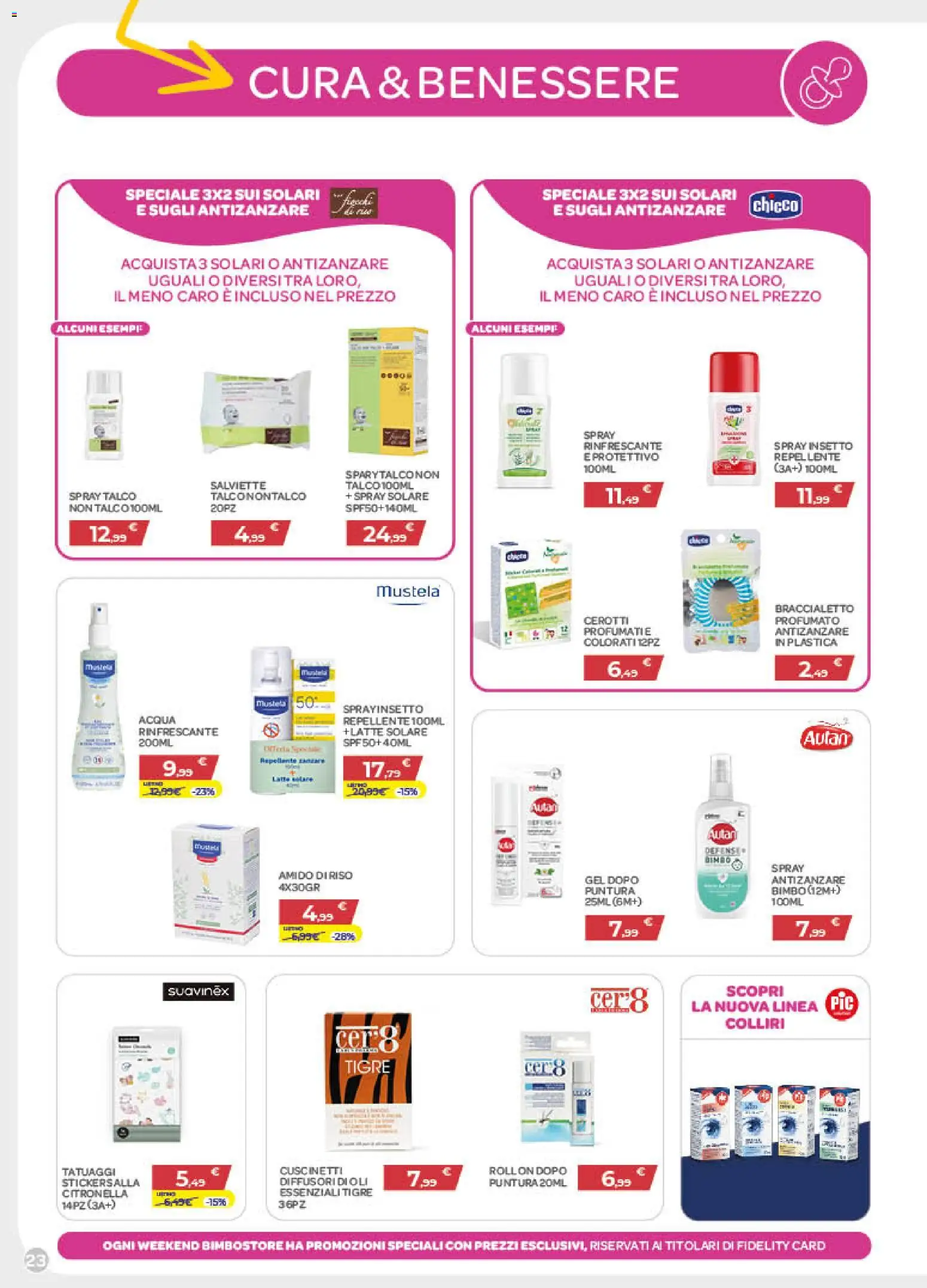 Volantino Bimbo store del 02/07/2026 | Pagina: 23 | Prodotti: Talco, Cerotti, Citronella, Latte