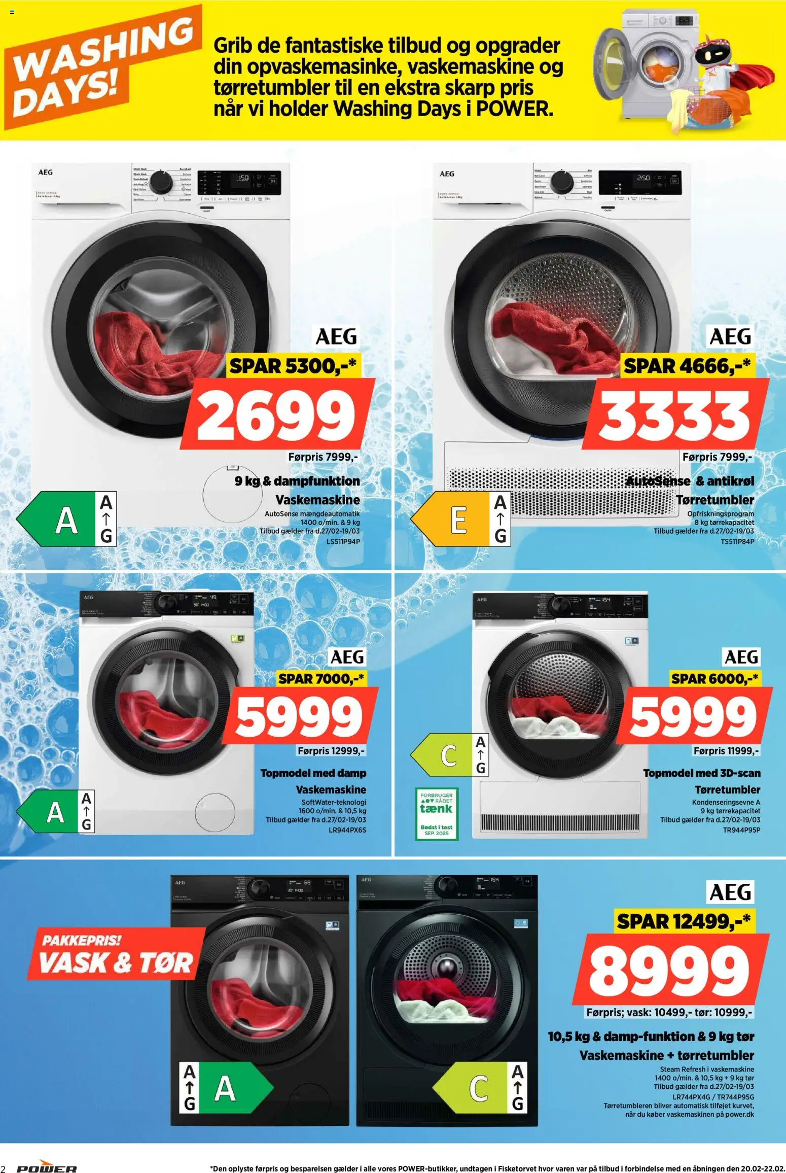 Power tilbudsavis – gyldig fra 13.03.2026 | Side: 2 | Produkter: Vaskemaskine, Tørretumbler
