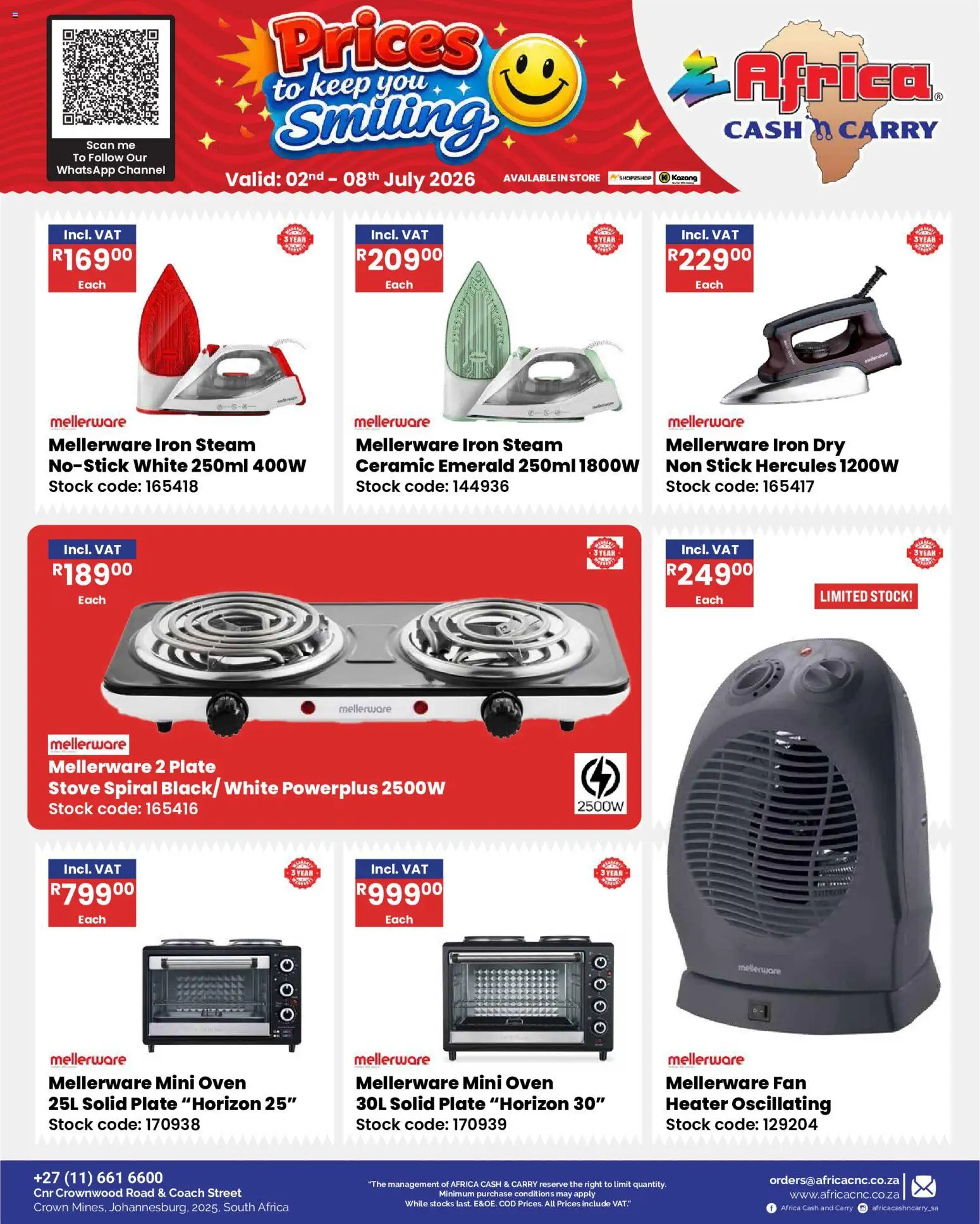New Africa Cash & Carry catalogue – valid from 02/07/2026 | Page: 35 | Products: Stove, Plate, Fan, Heater
