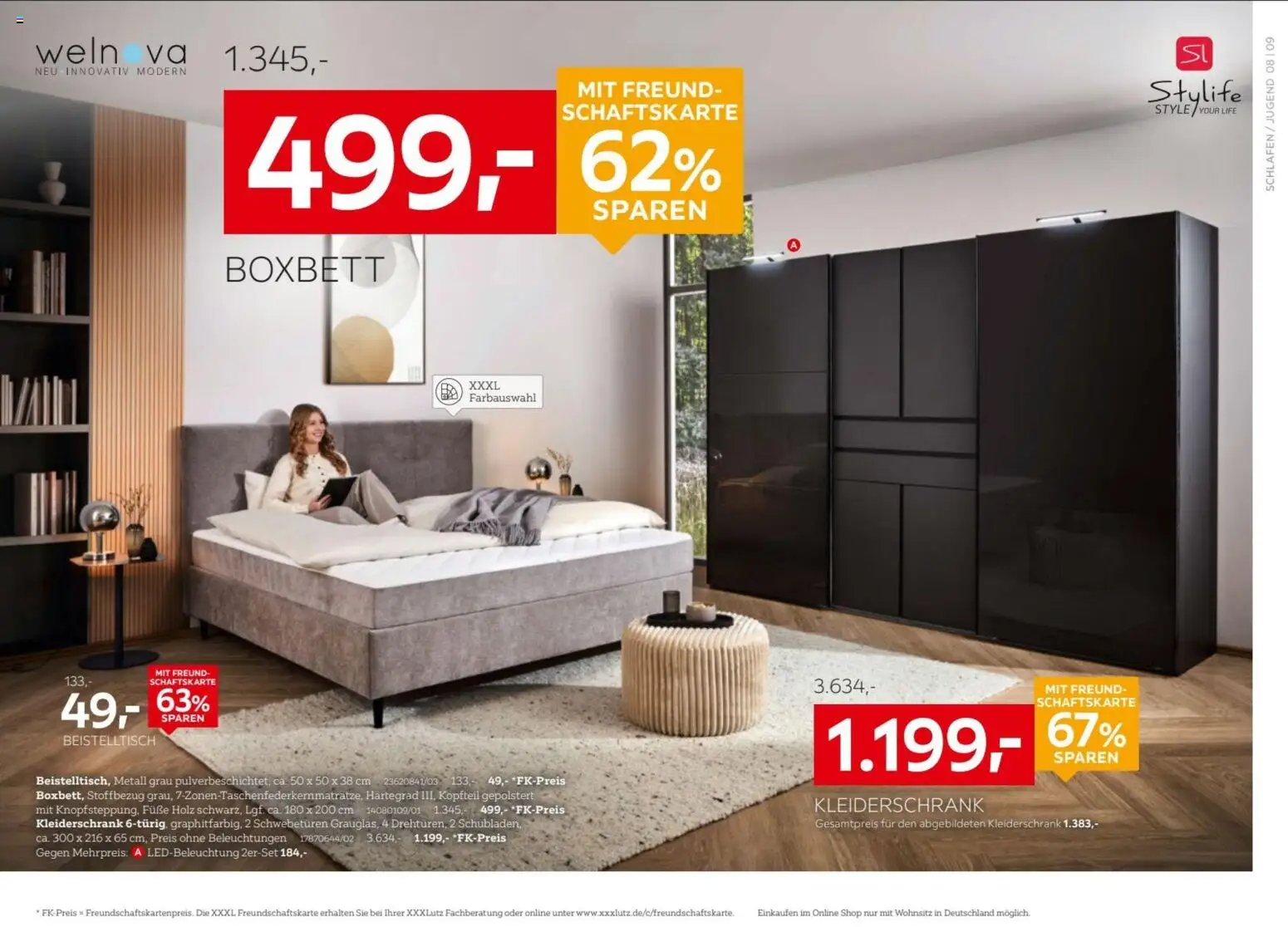 XXXLutz Nr. 1 beim Preis – gültig ab 15.08.2026 | Seite: 8 | Produkte: Beistelltisch, Kleiderschrank