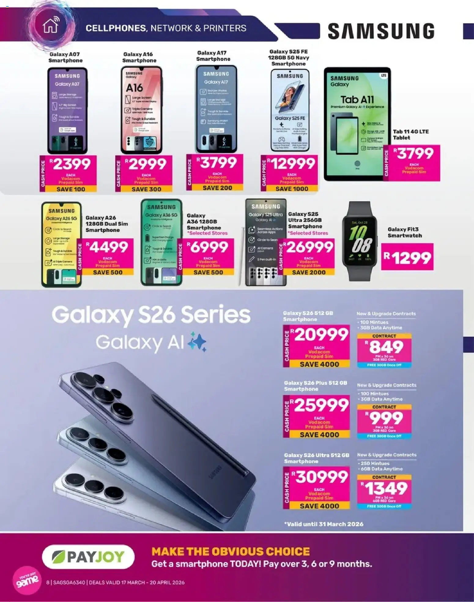 New Game catalogue – valid from 17.03.2026 | Page: 8 | Products: Data, Sim, Tablet, Camera