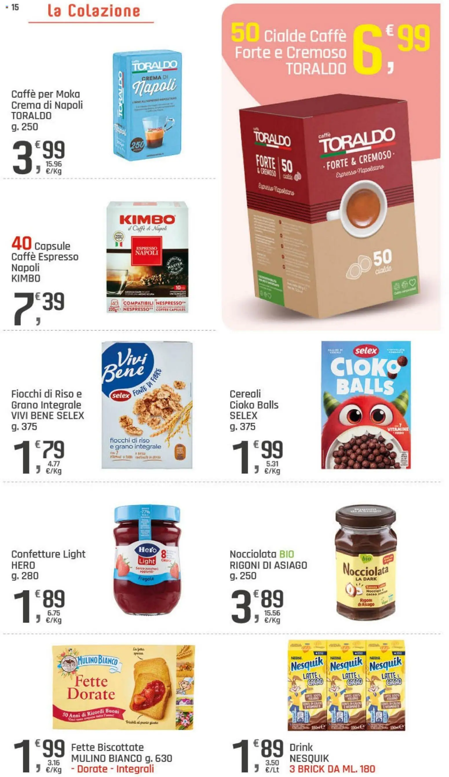 Volantino DOK del 20/08/2026 | Pagina: 15 | Prodotti: Crema, Cereali, Fette biscottate, Kimbo