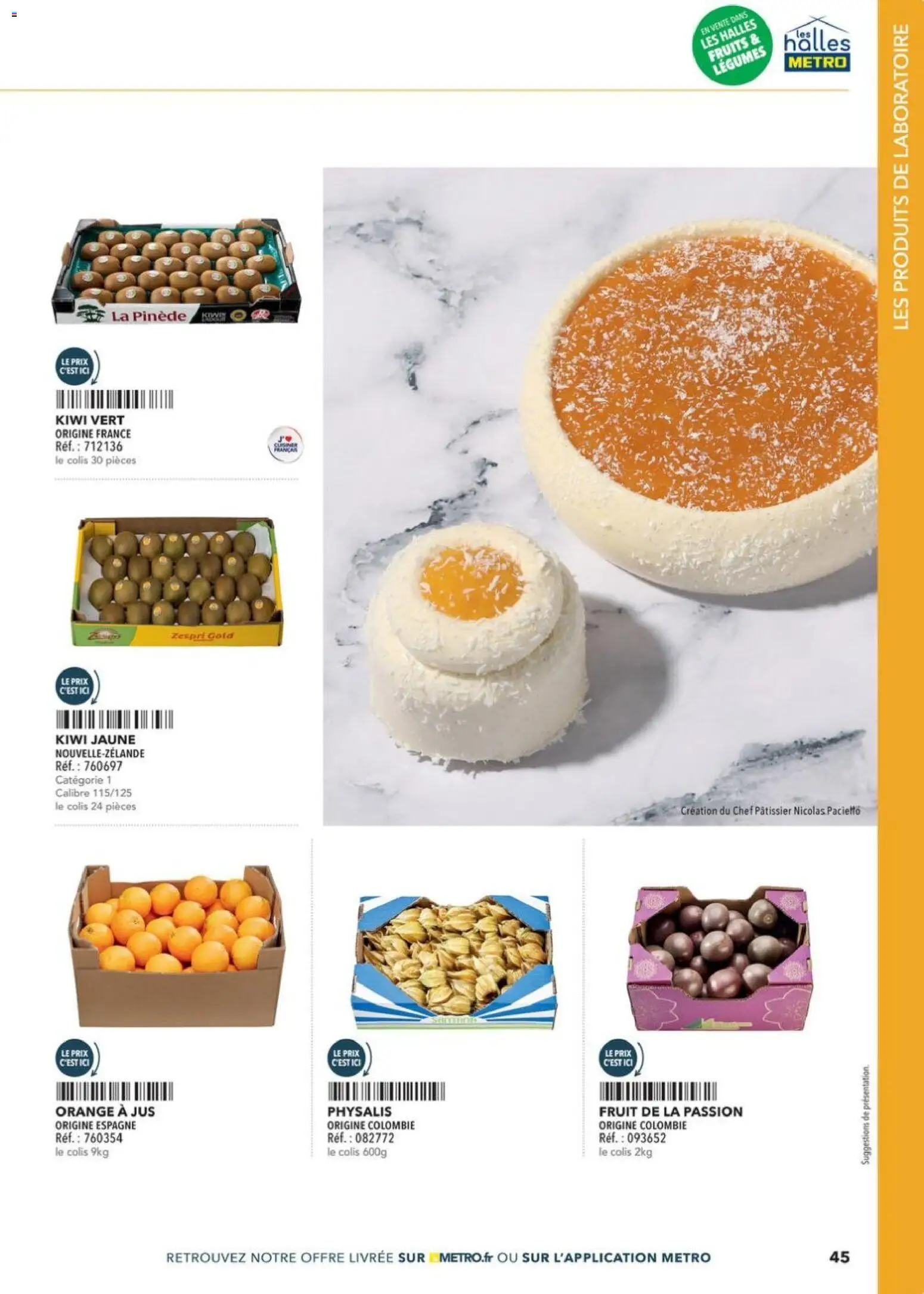 {H1} | Page: 45 | Produits: Orange a Jus, Fruit de la passion, Orange, Jus