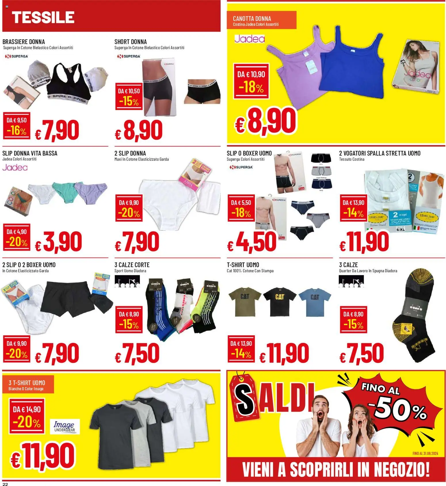 Volantino Galassia del 09/07/2026 | Pagina: 22 | Prodotti: Spugna, Canotta, Boxer, Stampa