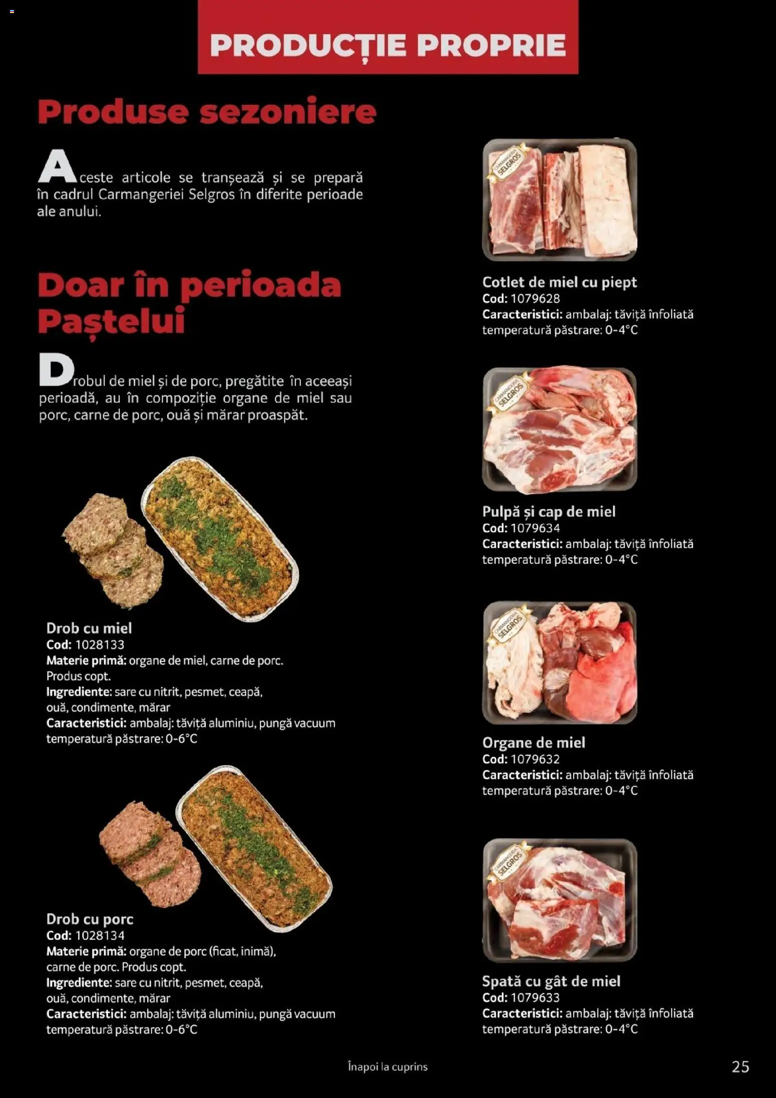 Noul catalog Selgros – valabil de la 25.03.2026 | Pagină: 25 | Produse: Pungă, Cotlet, Miel, Sare