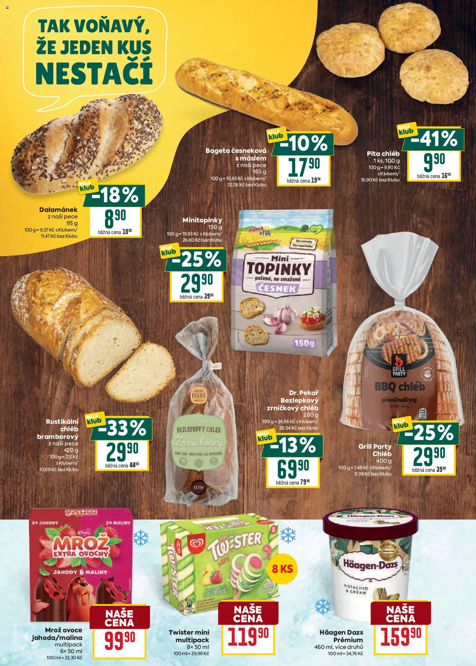 Billa leták Grill od 19.08.2026 | Strana: 4 | Produkty: Chléb, Häagen Dazs, Bezlepkový chléb, Pita chléb