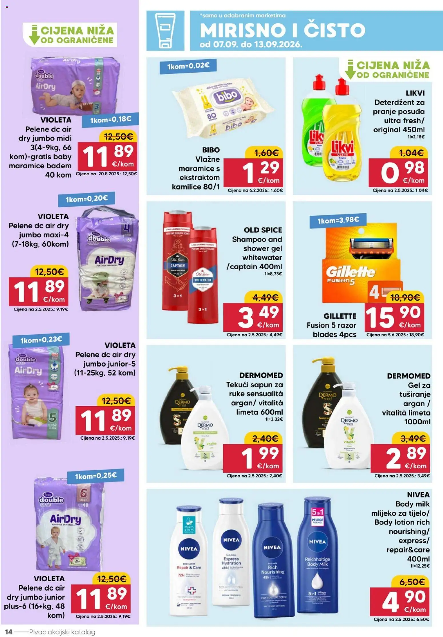 Pivac katalog | vrijedi od 07.09.2026 | Stranica: 14 | Proizvodi: Pelene, Sapun, Deterdžent za pranje posuđa, Badem