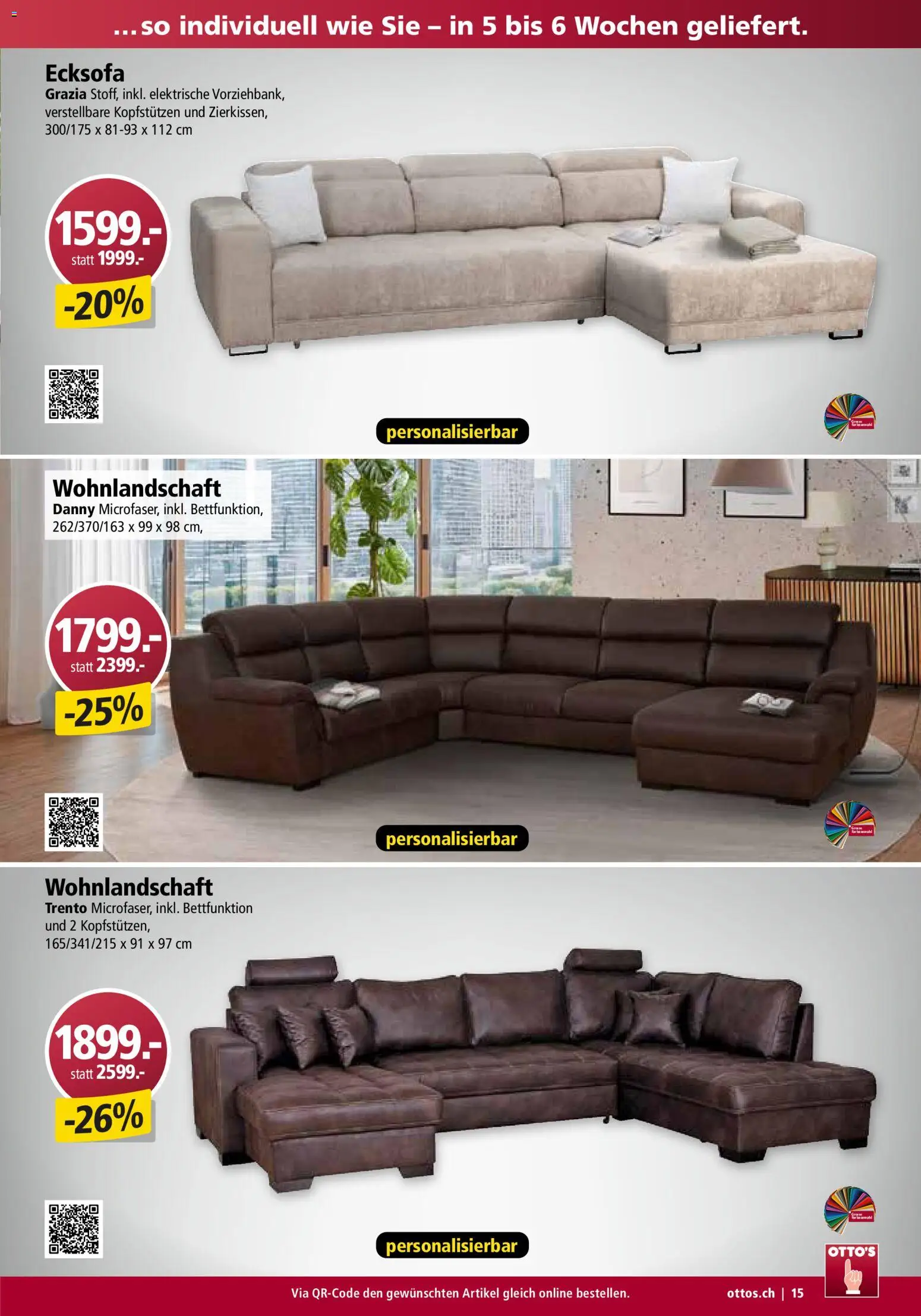Otto's Aktionen Möbelflyer – gültig ab 01.07.2026 | Seite: 15 | Produkte: Ecksofa, Wohnlandschaft